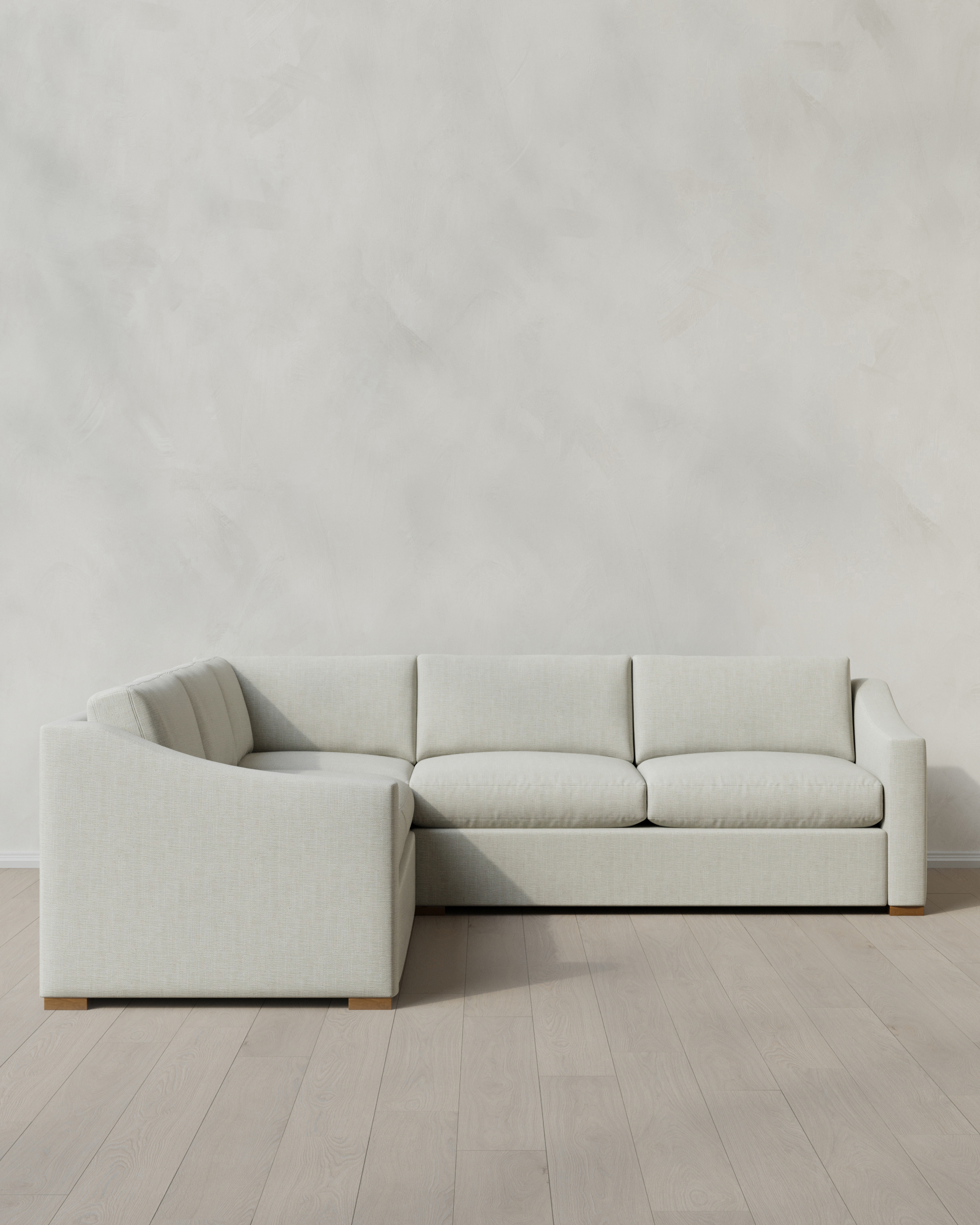 Quince | Hollis Slope Arm L Sectional in Performance Chenille Linen Blend in Sorrell, Size 110x110, Polyester