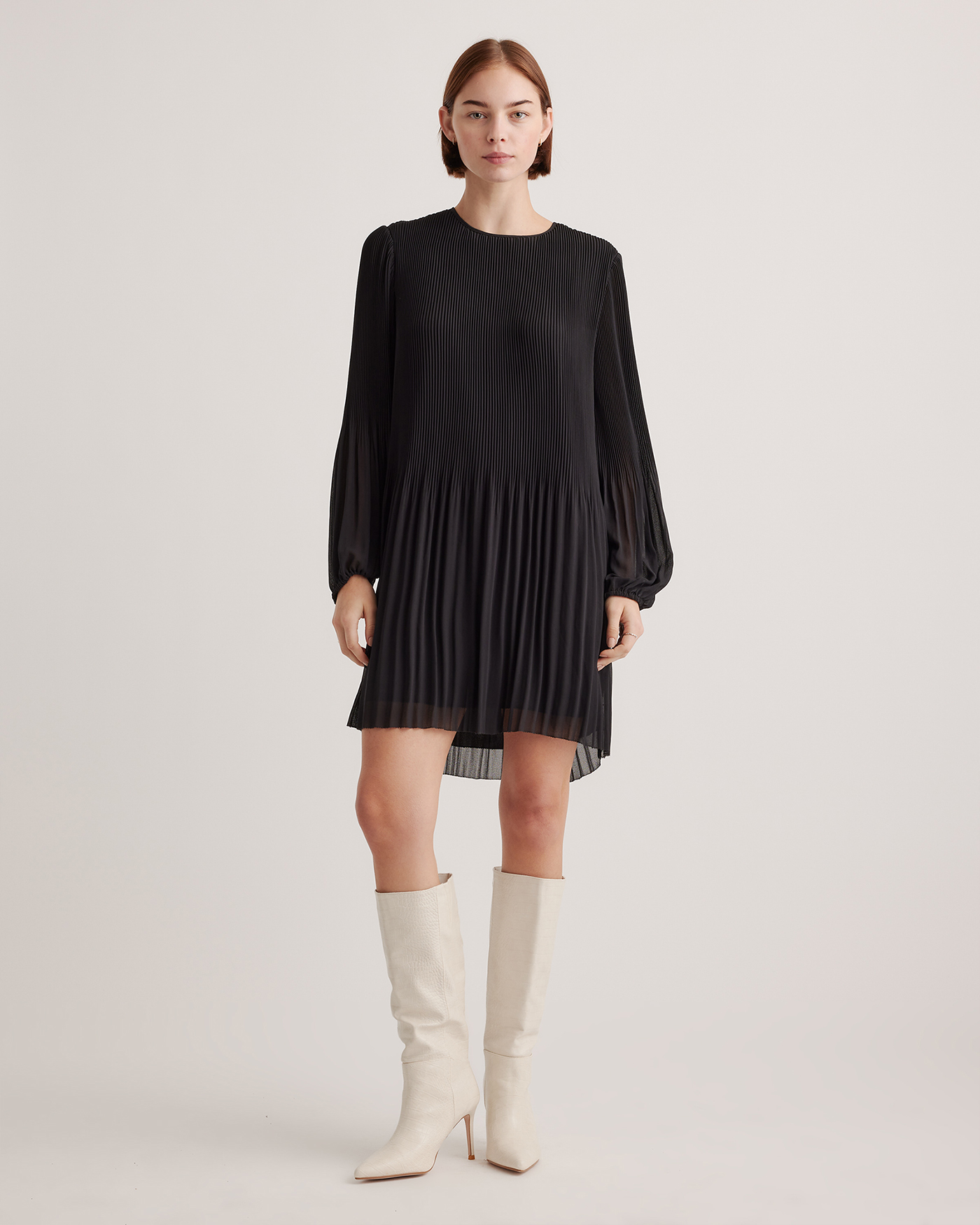 chiffon pleated mini dress Lady Black Tie - Celeste Mini Dress - Pleated Chiffon Cocktail Dress