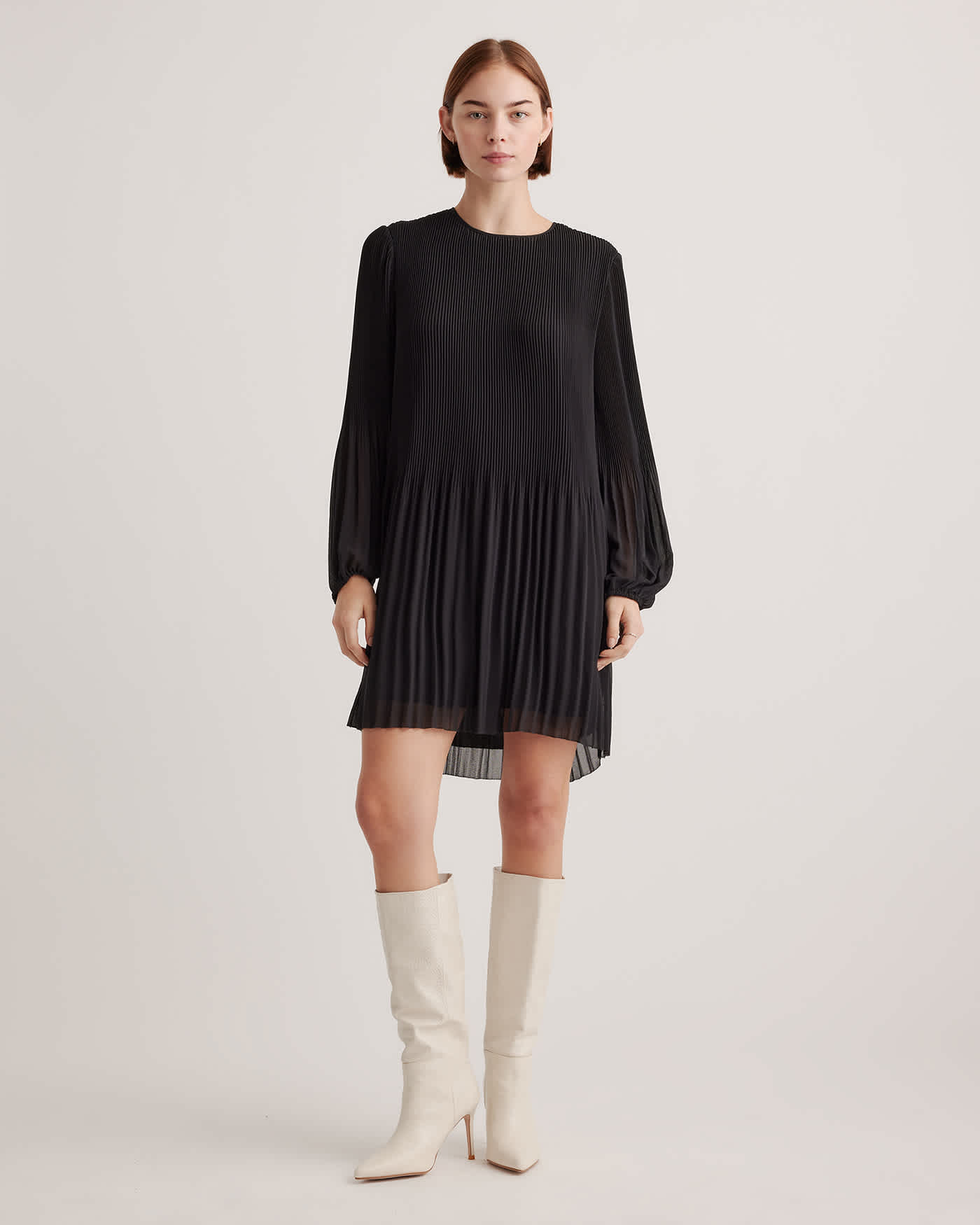 chiffon pleated mini dress Lady Black Tie - Celeste Mini Dress - Pleated Chiffon Cocktail Dress