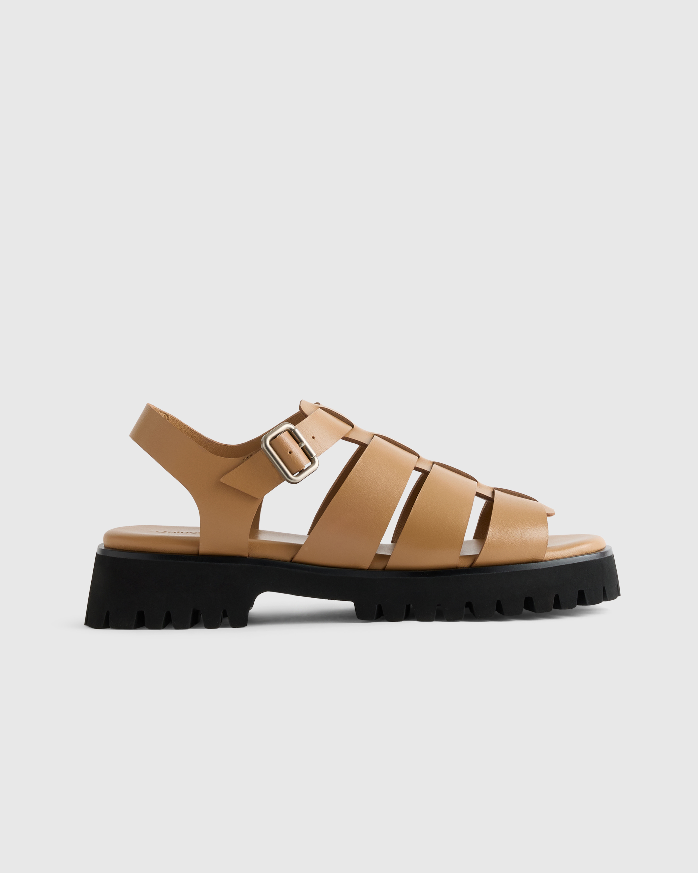 Cashew Italian Leather Lug Sole Fisherman Sandal
