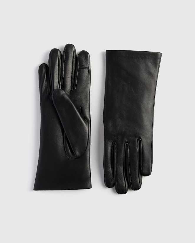Black Silk Lined Leather Glove