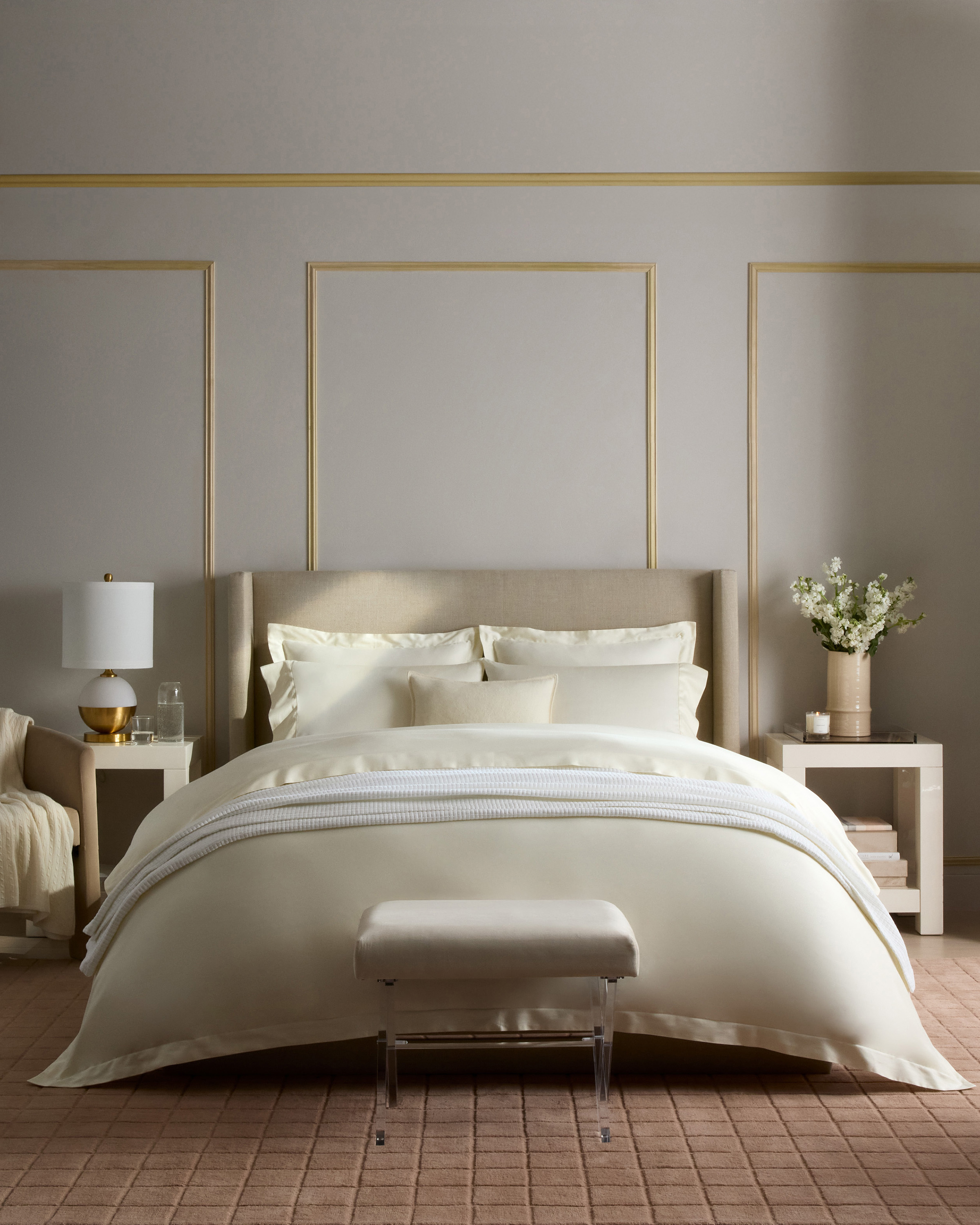 Ivory Signature Giza Cotton Sateen Duvet Cover Set