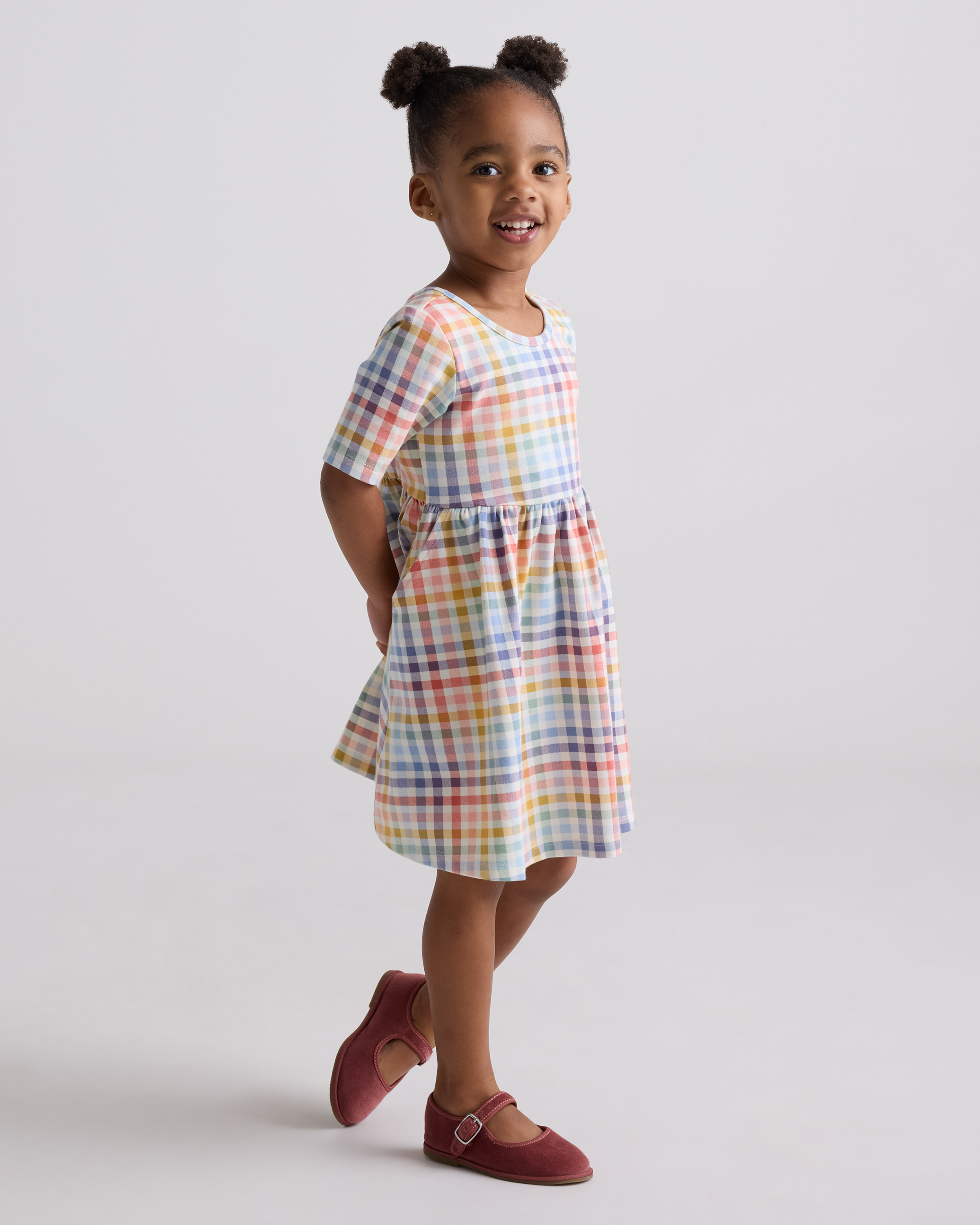 toddler girl skater dress KIDPIK Girls Short Sleeve Puff Sleeve Knit Skater Dress, Size: 12 Months