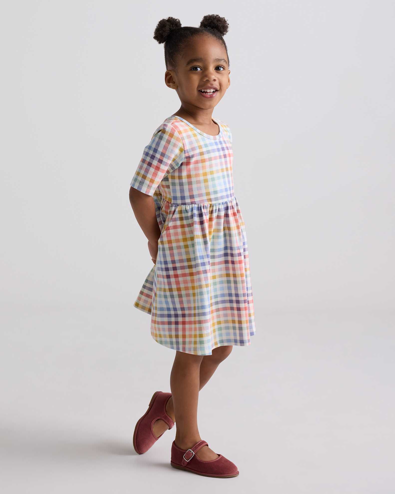 toddler girl skater dress KIDPIK Girls Short Sleeve Puff Sleeve Knit Skater Dress, Size: 12 Months