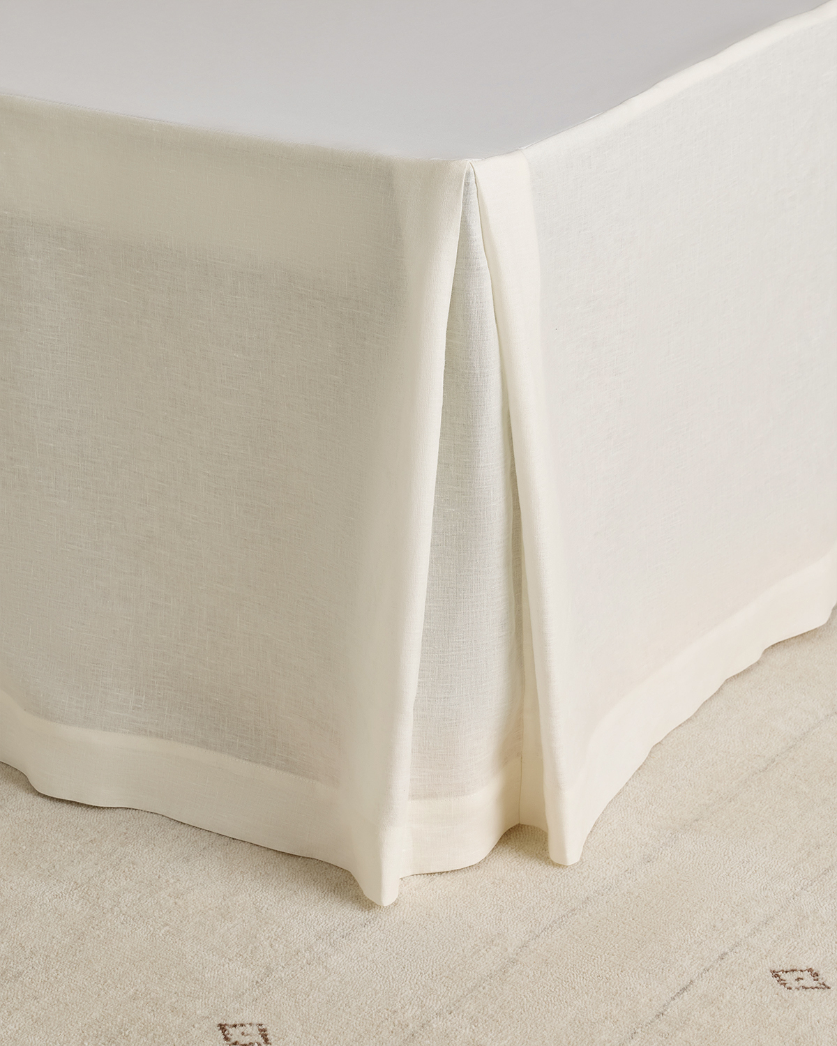Ivory European Linen Bed Skirt