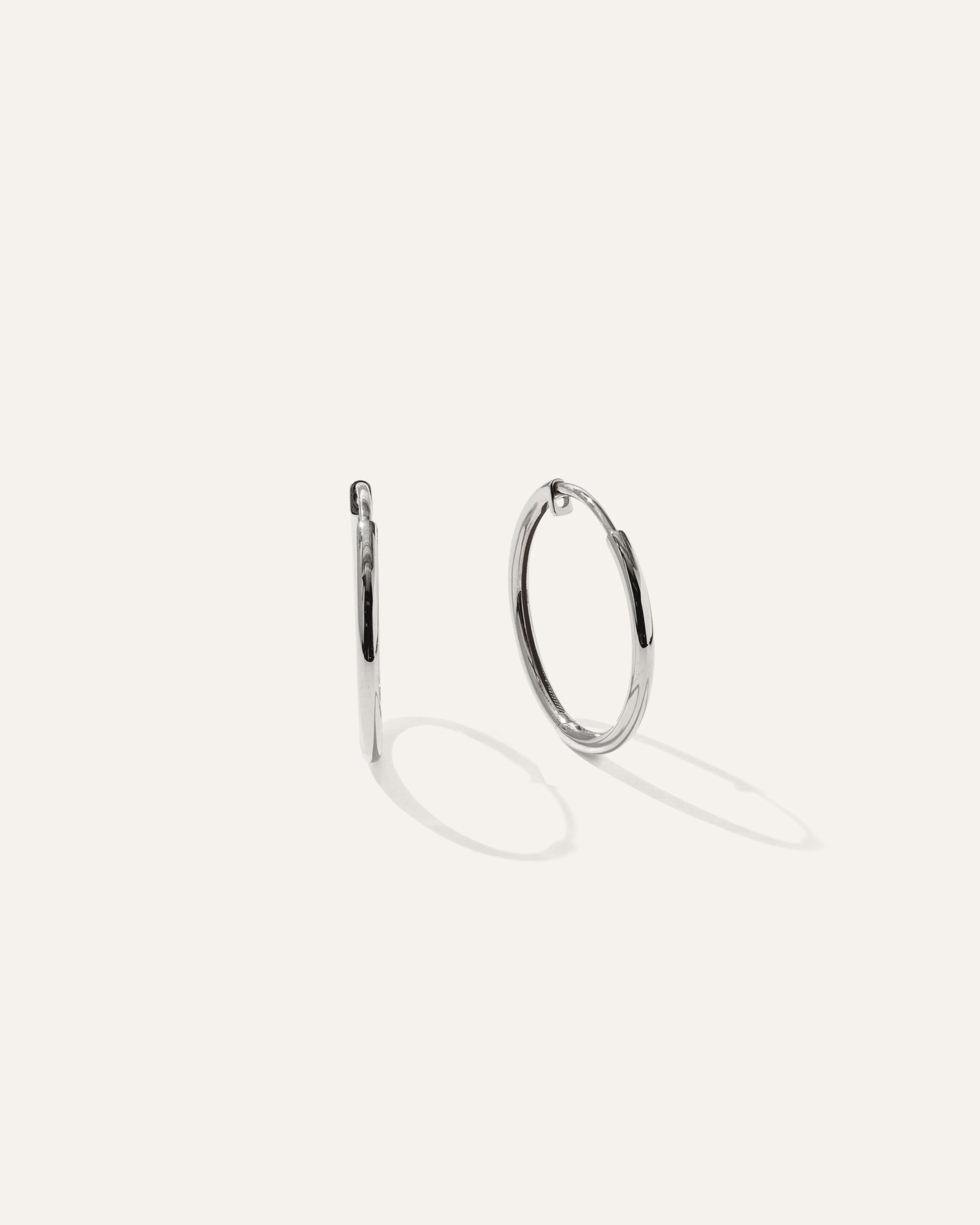 White Gold 14K Gold Classic Hoops