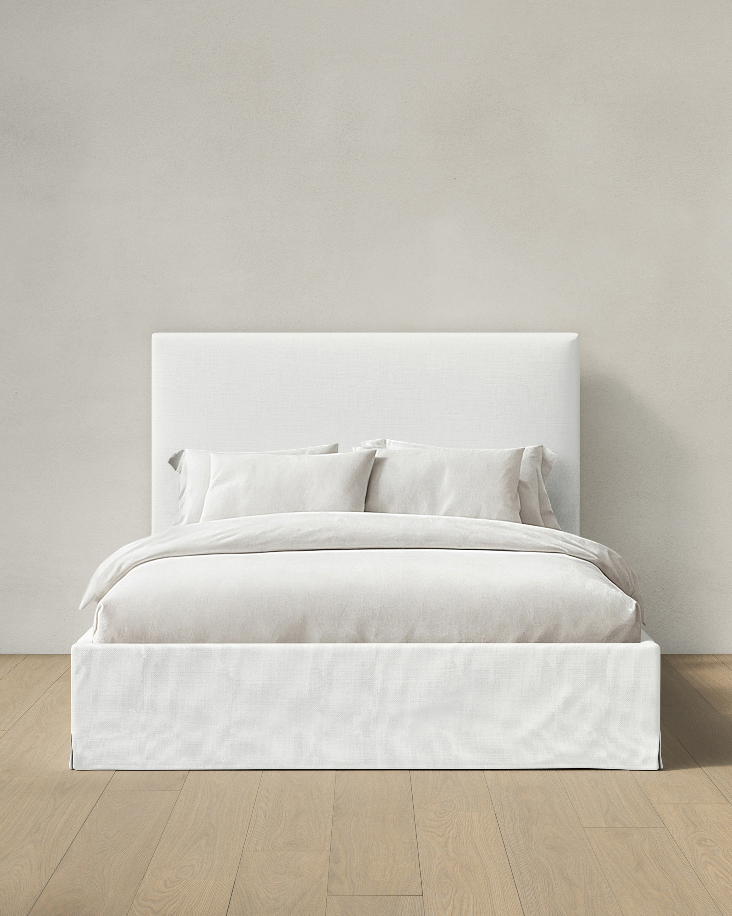 White Slipcover Bed in 100% Linen