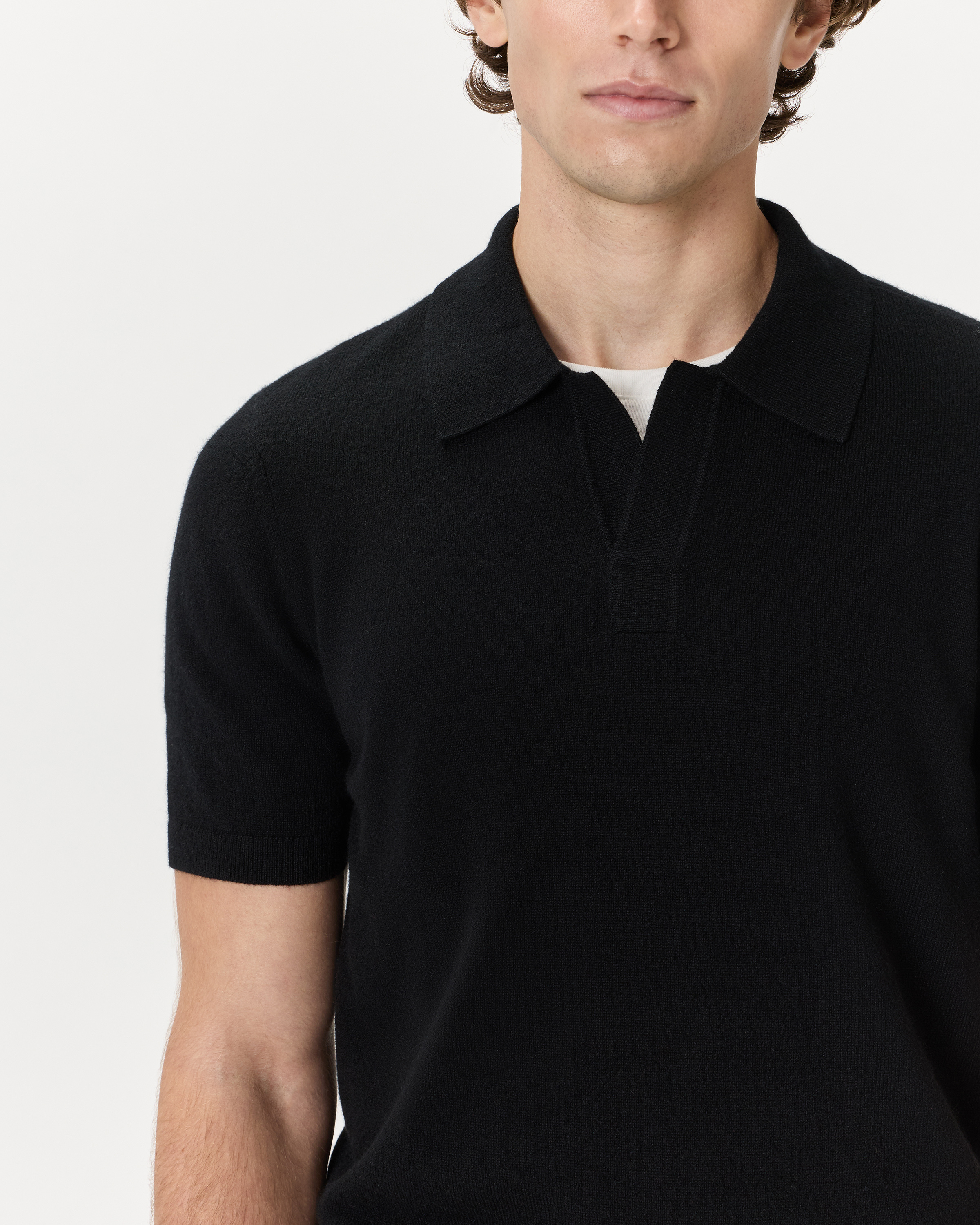 Organic Cotton-Silk Polo Sweater