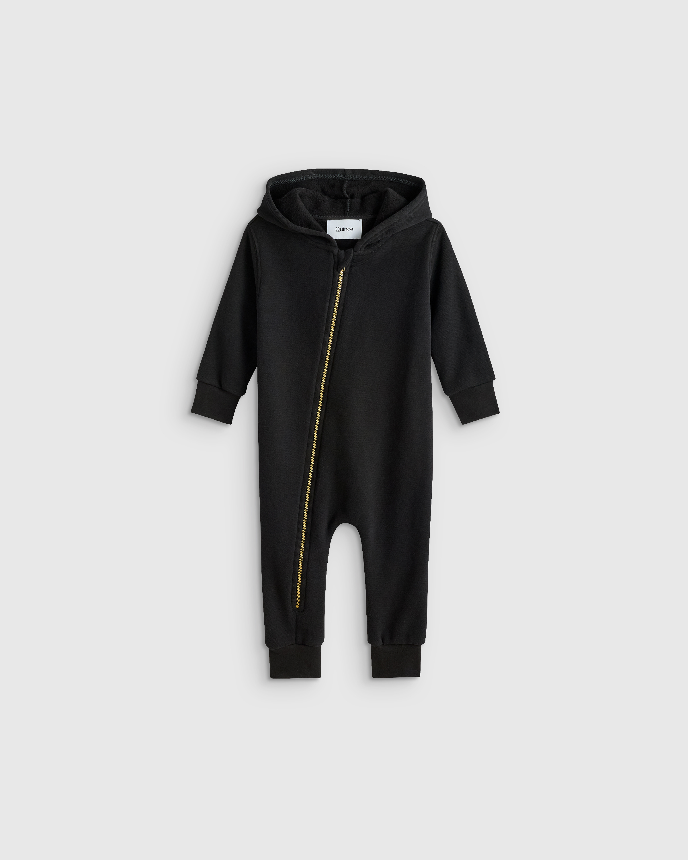 Black 100% Organic Cotton Hooded Moto Romper