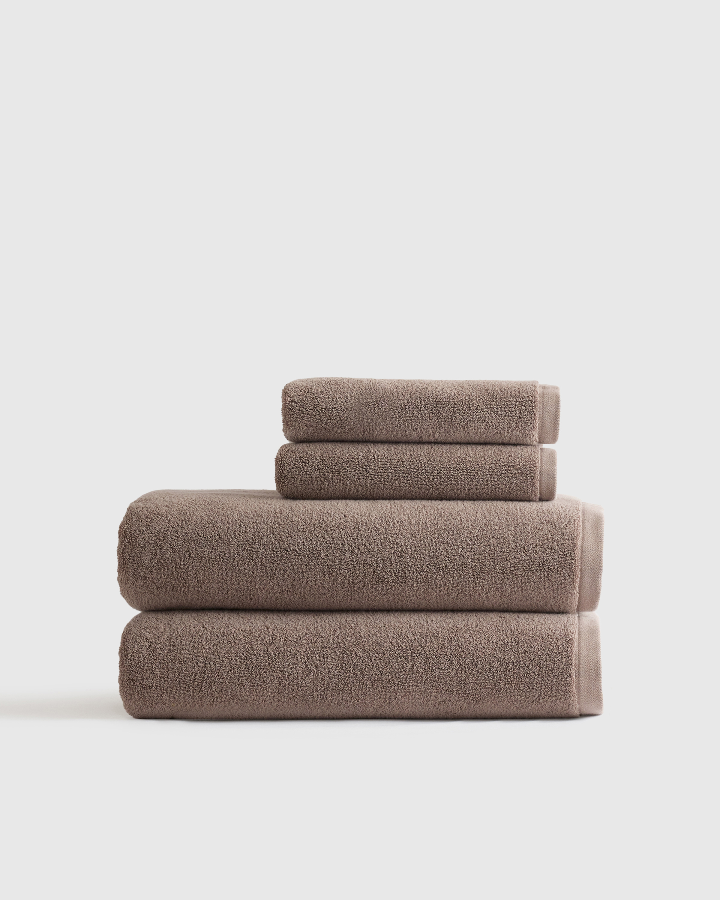 Heather Brown Plush Organic Turkish Cotton Bath Sheet Bundle (4 pieces)
