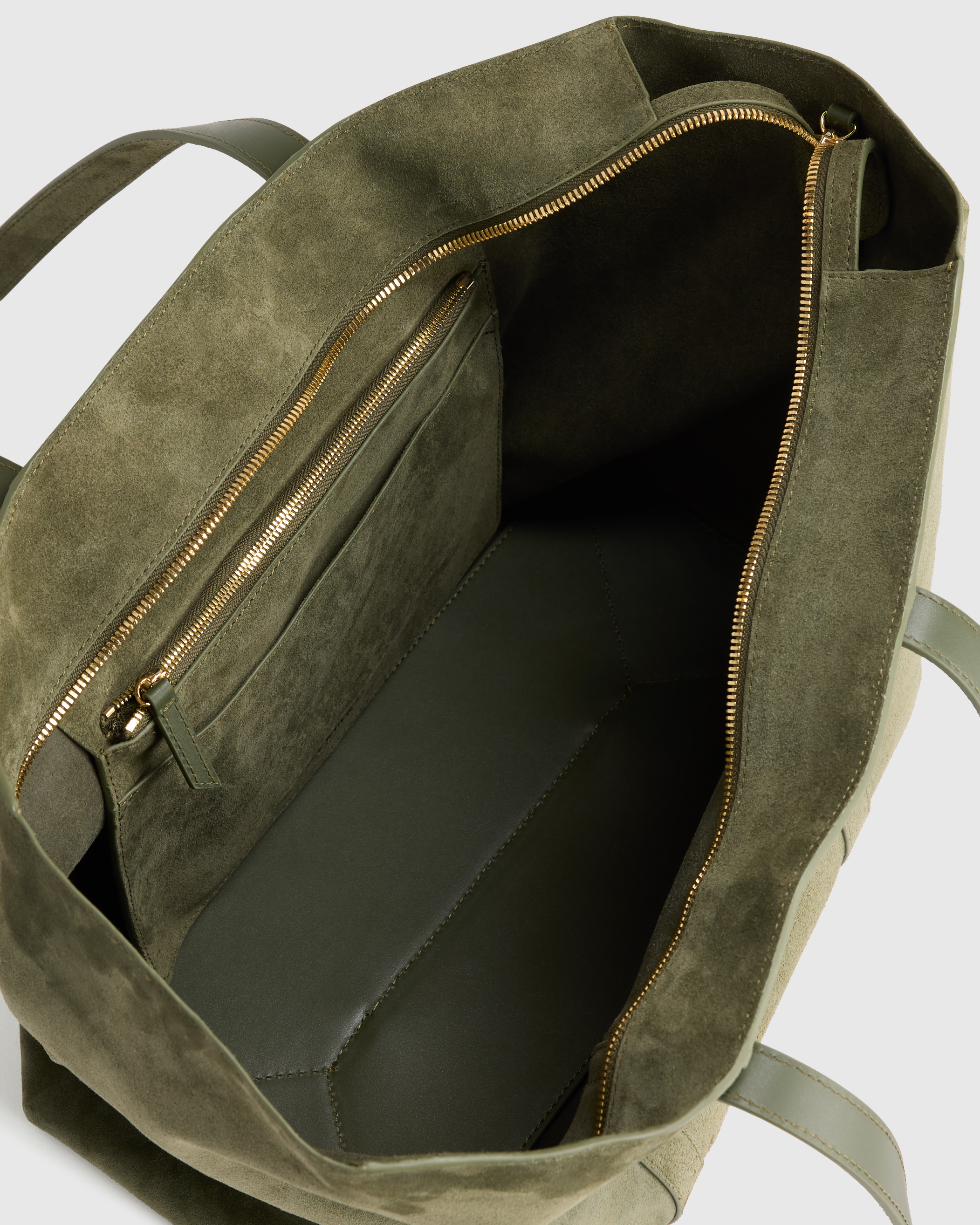 Italian Suede Everyday Tote in Olive