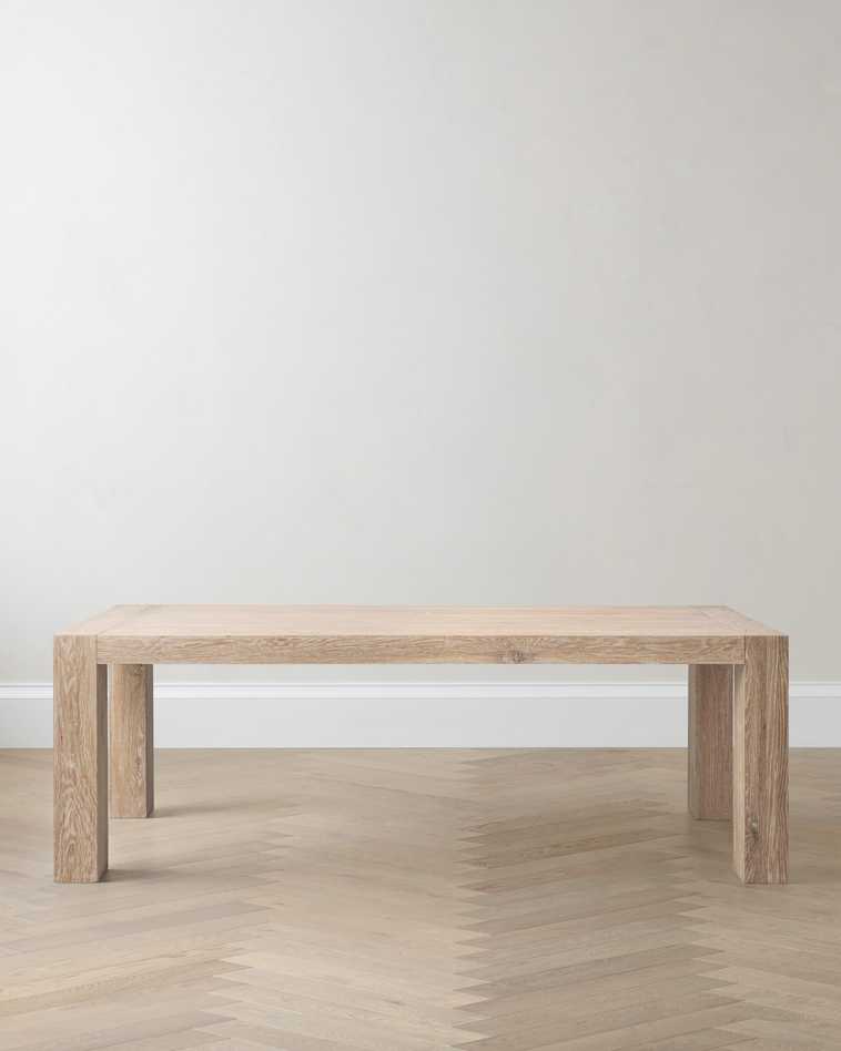 Washed Cream Reclaimed Oak Parsons Dining Table