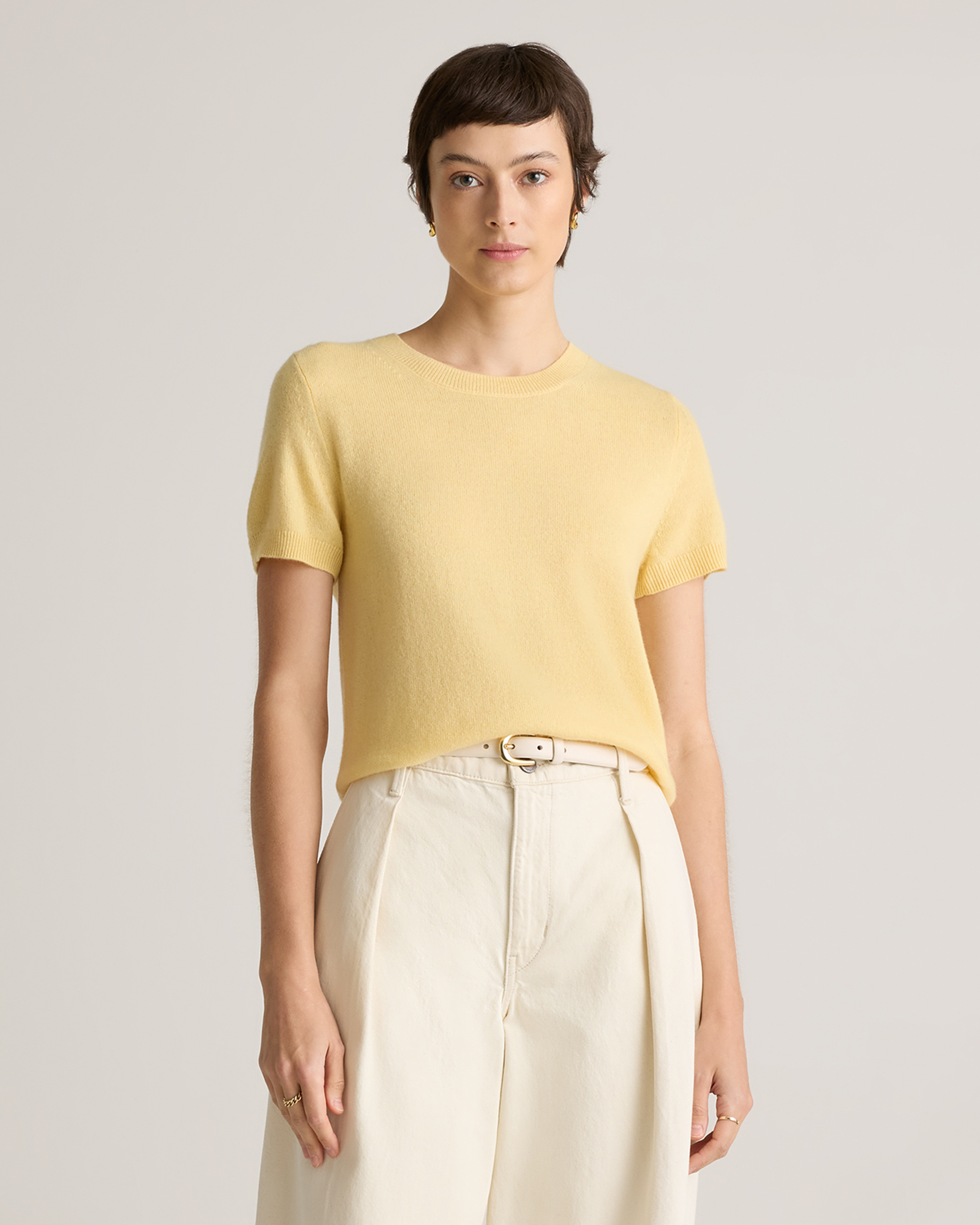 Butter Yellow Mongolian Cashmere Tee