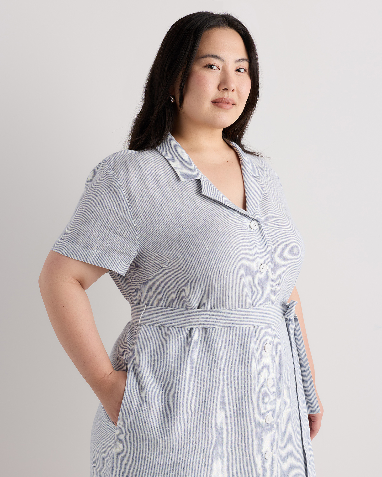 100 european linen button front dress European Linen White Button Dress White / European Linen / Large