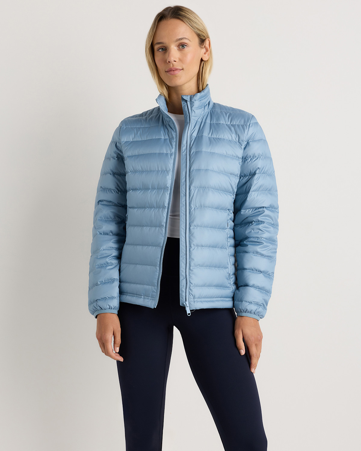 Lightweight Down Packable Puffer Jacket in Dewstone Blue