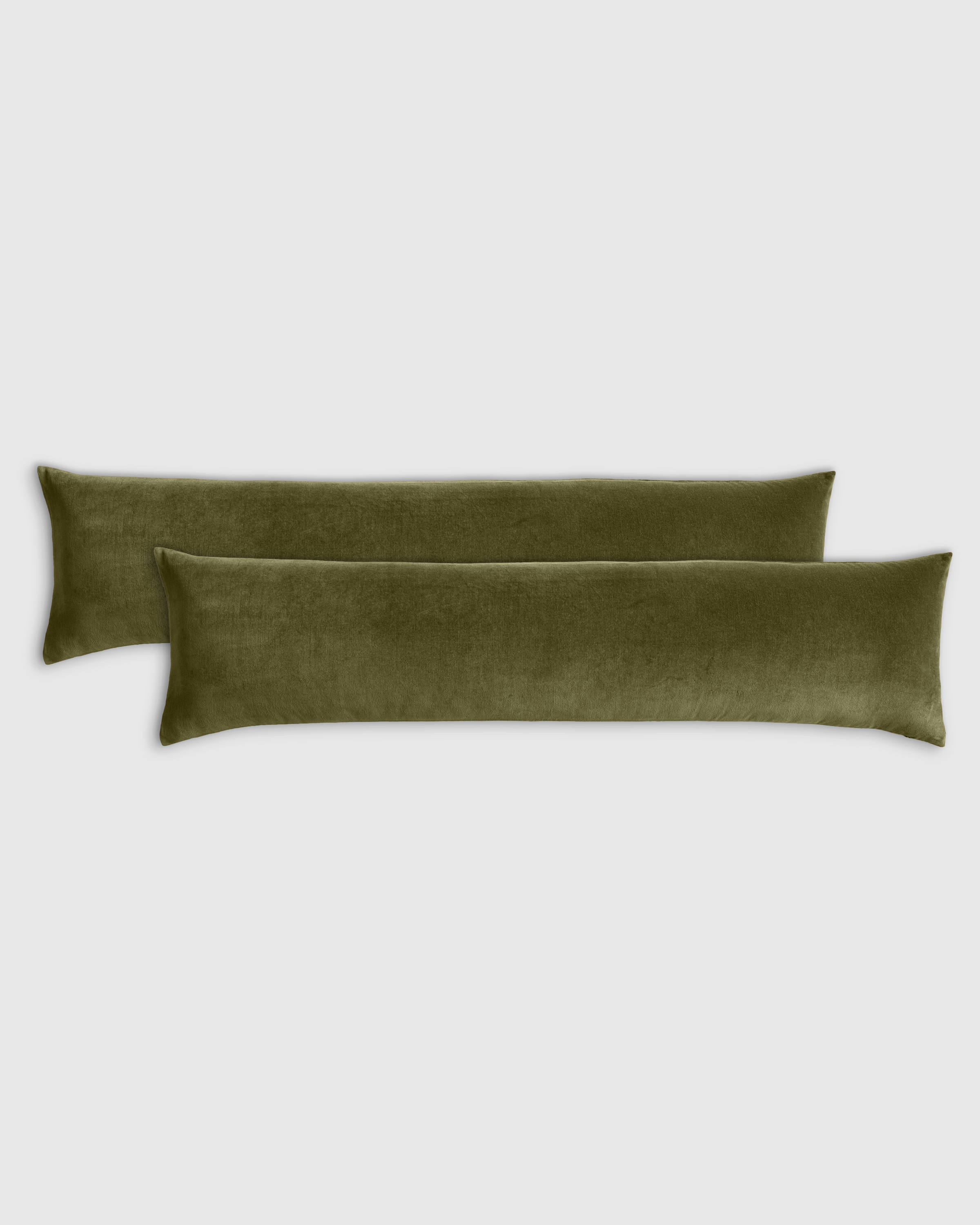 moss Cotton Velvet Oversized Lumbar Pillow Cover (Set of 2)