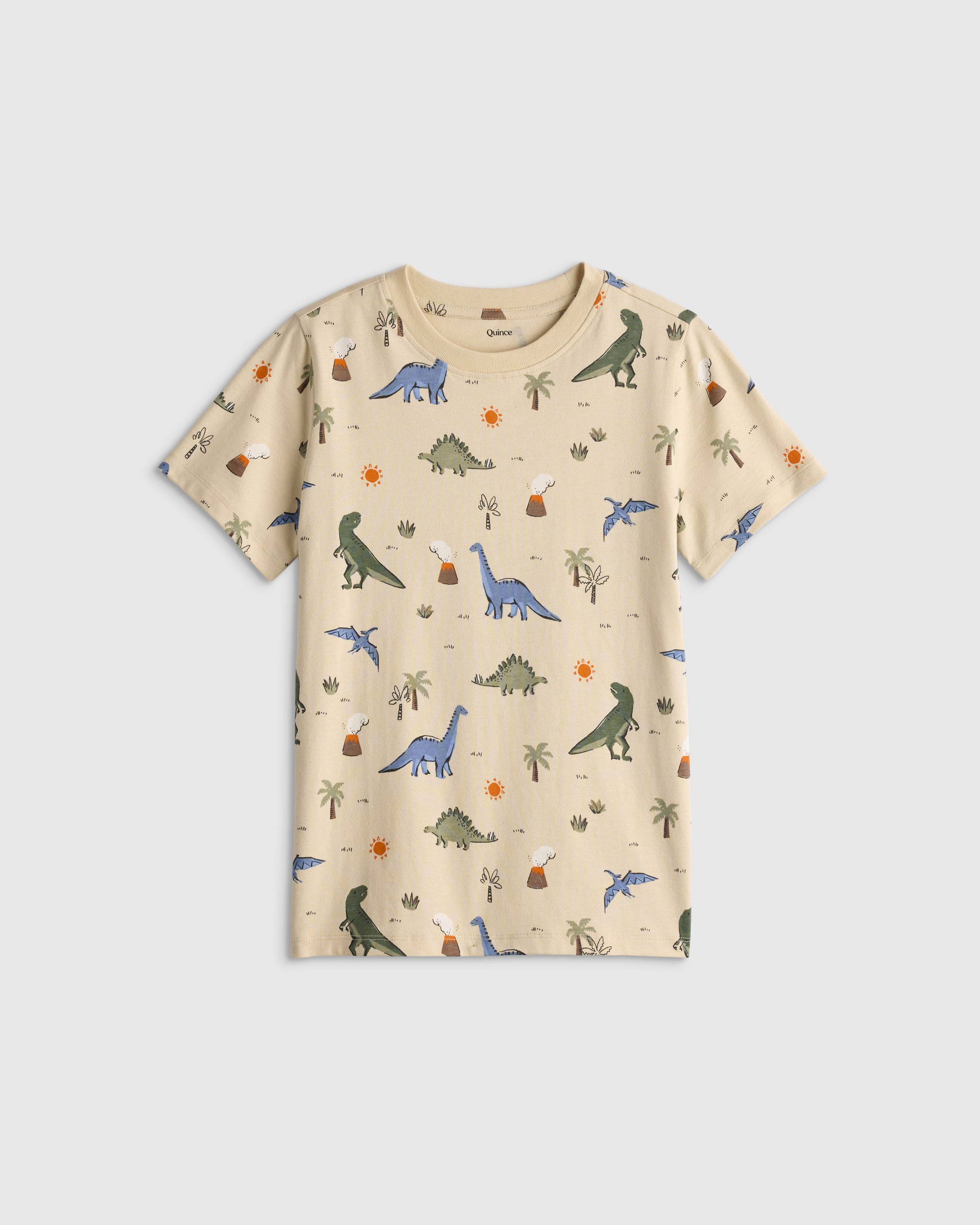 Dino Sketch 100% Organic Cotton Jersey Short Sleeve Tee 