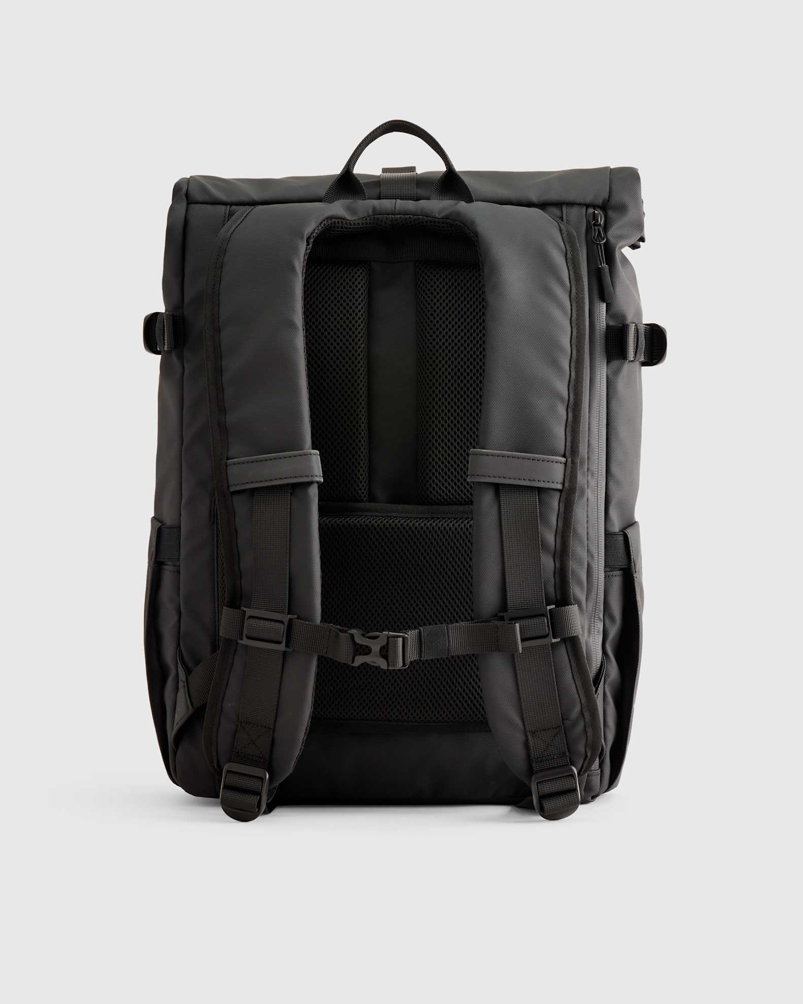 Men's Weatherproof Roll-Top Backpack in Black, Recycled Polyester by Quince Men's Weatherproof Roll-Top Backpack in Black, Recycled Polyester by Quince