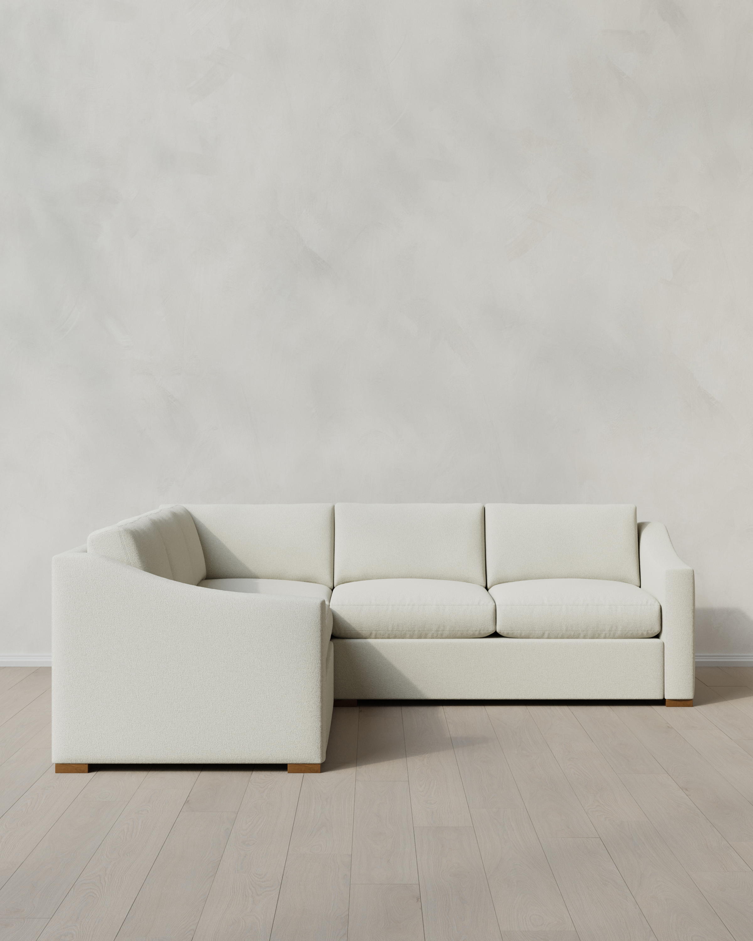 Ivory Hollis Slope Arm L Sectional in Performance Basketweave