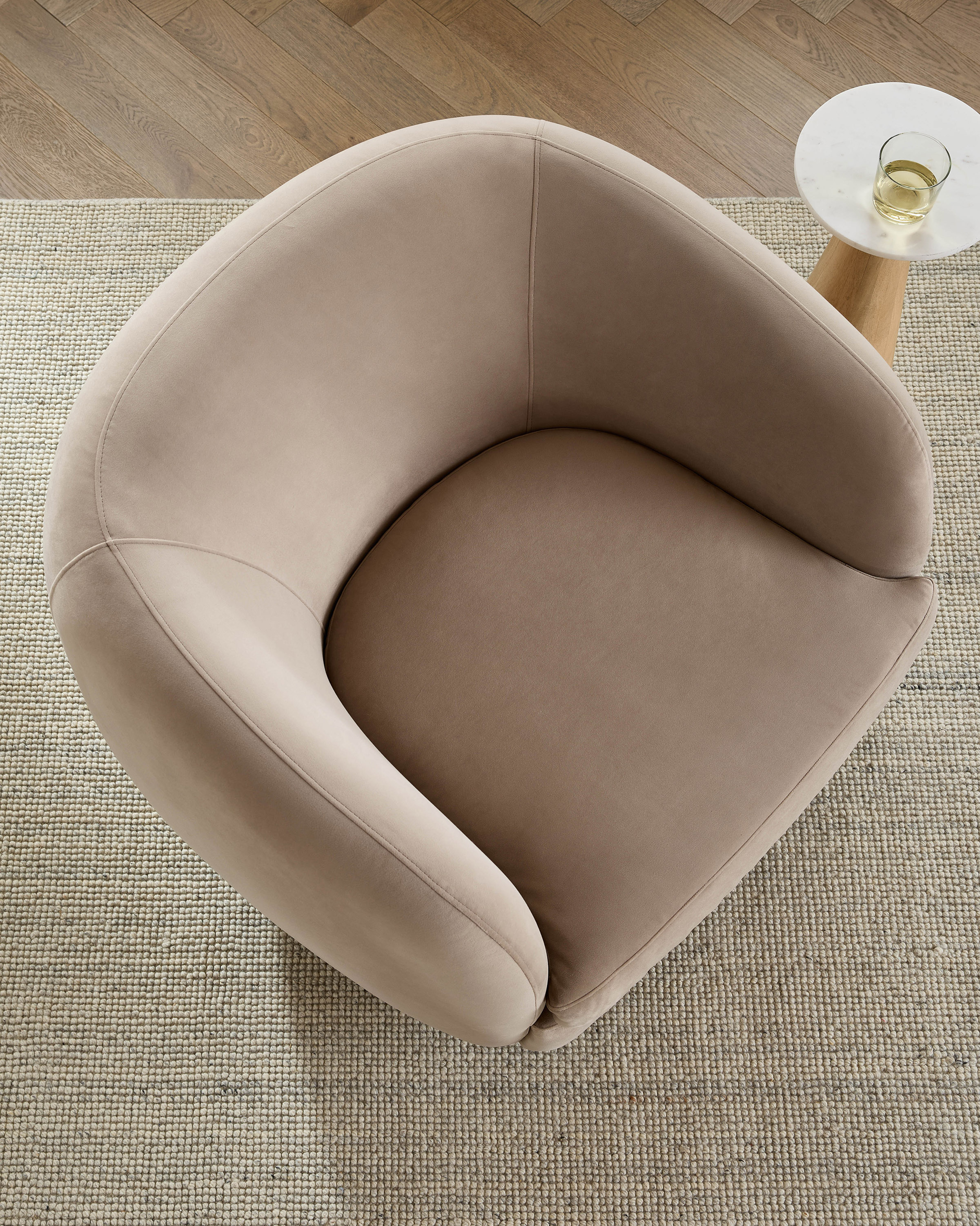 Performance Velvet Swivel Chair - thumbnail 4