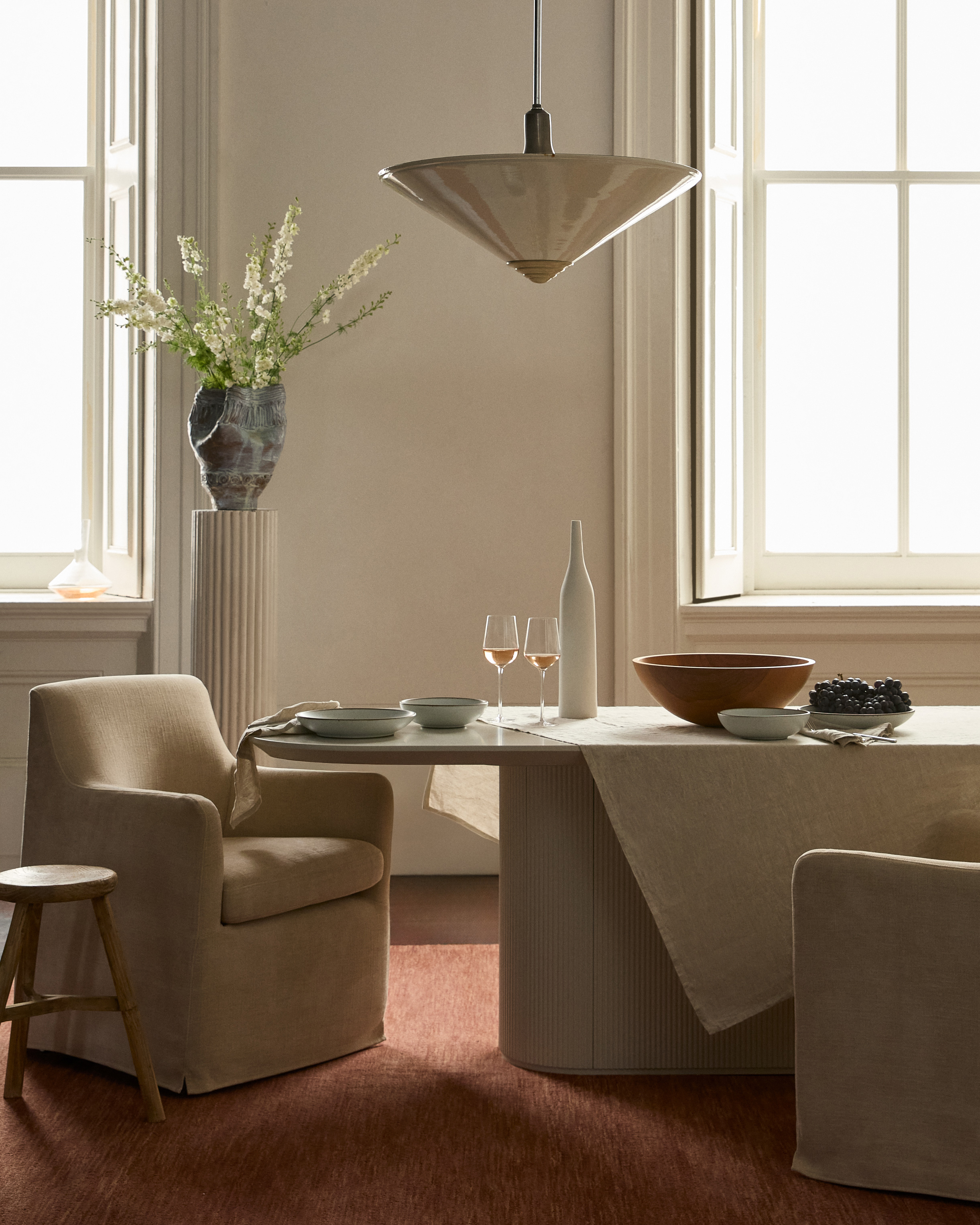 Performance Linen Curved Back Dining Chair - Thumbnail 5