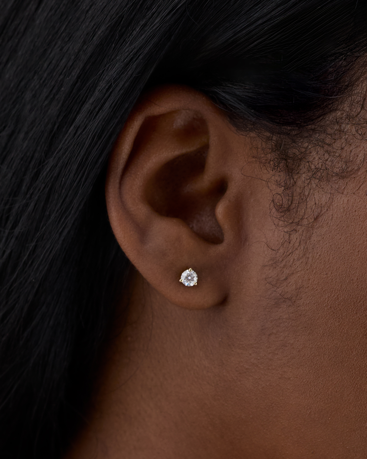 14K Gold Lab Grown Diamond Martini Studs - thumbnail 2