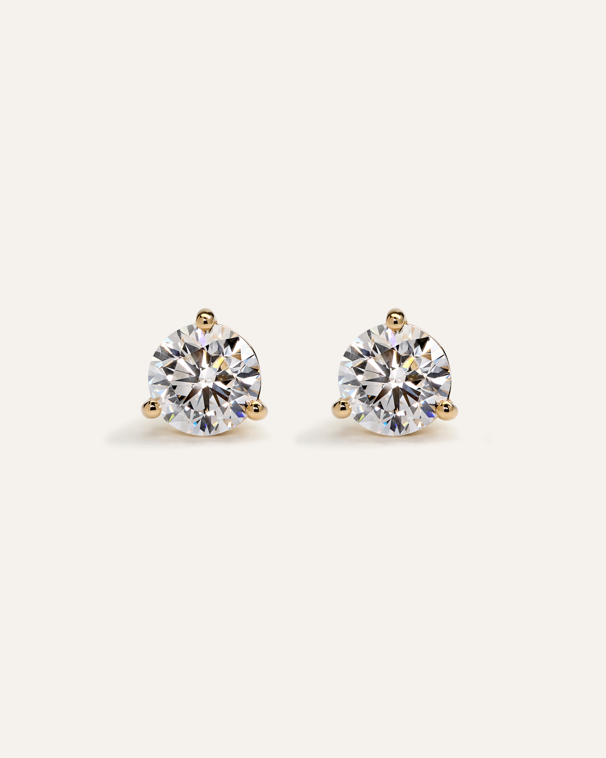 Yellow Gold 14K Gold Lab Grown Diamond Martini Studs - 3ctw