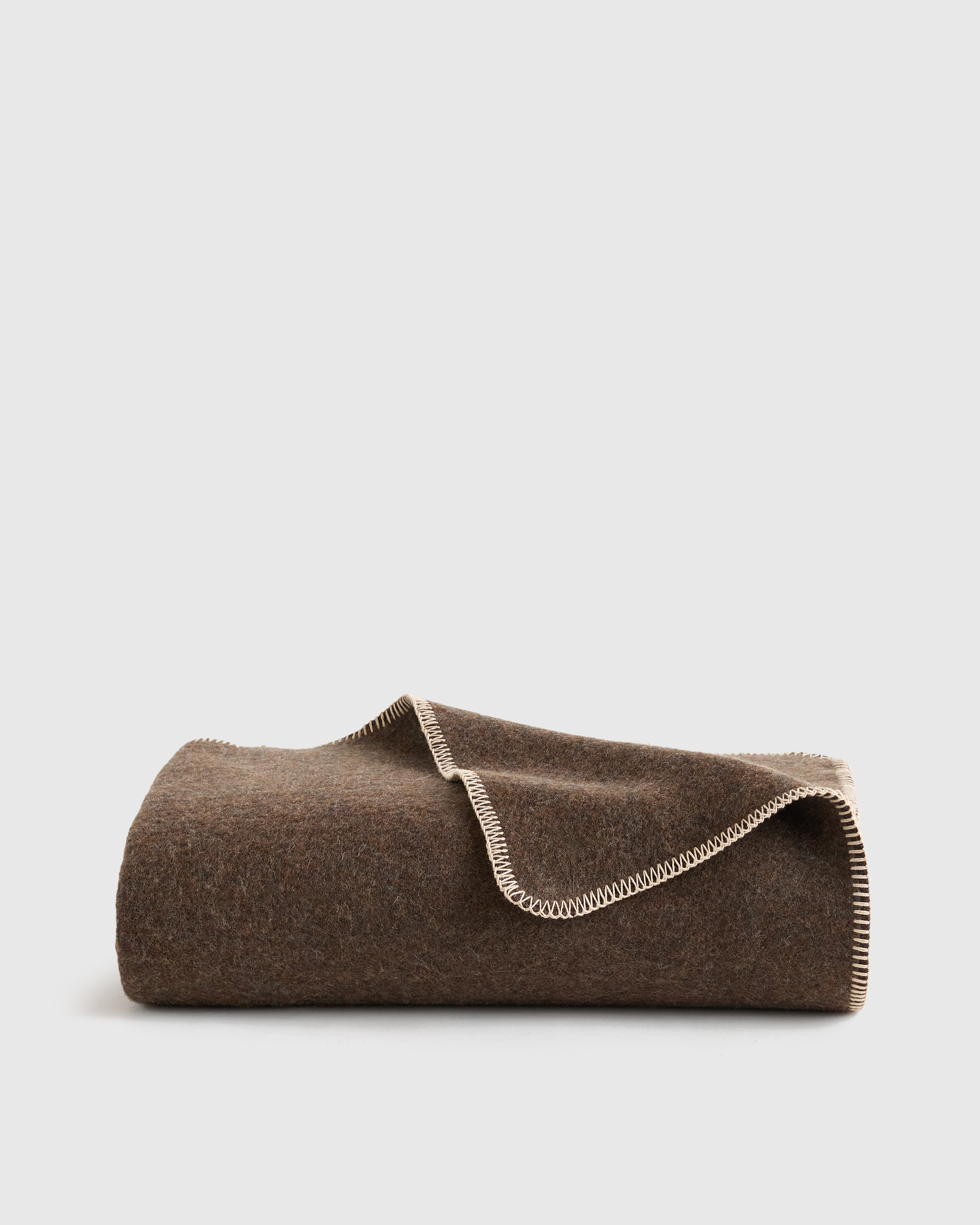 Espresso Wool Whipstitch Throw