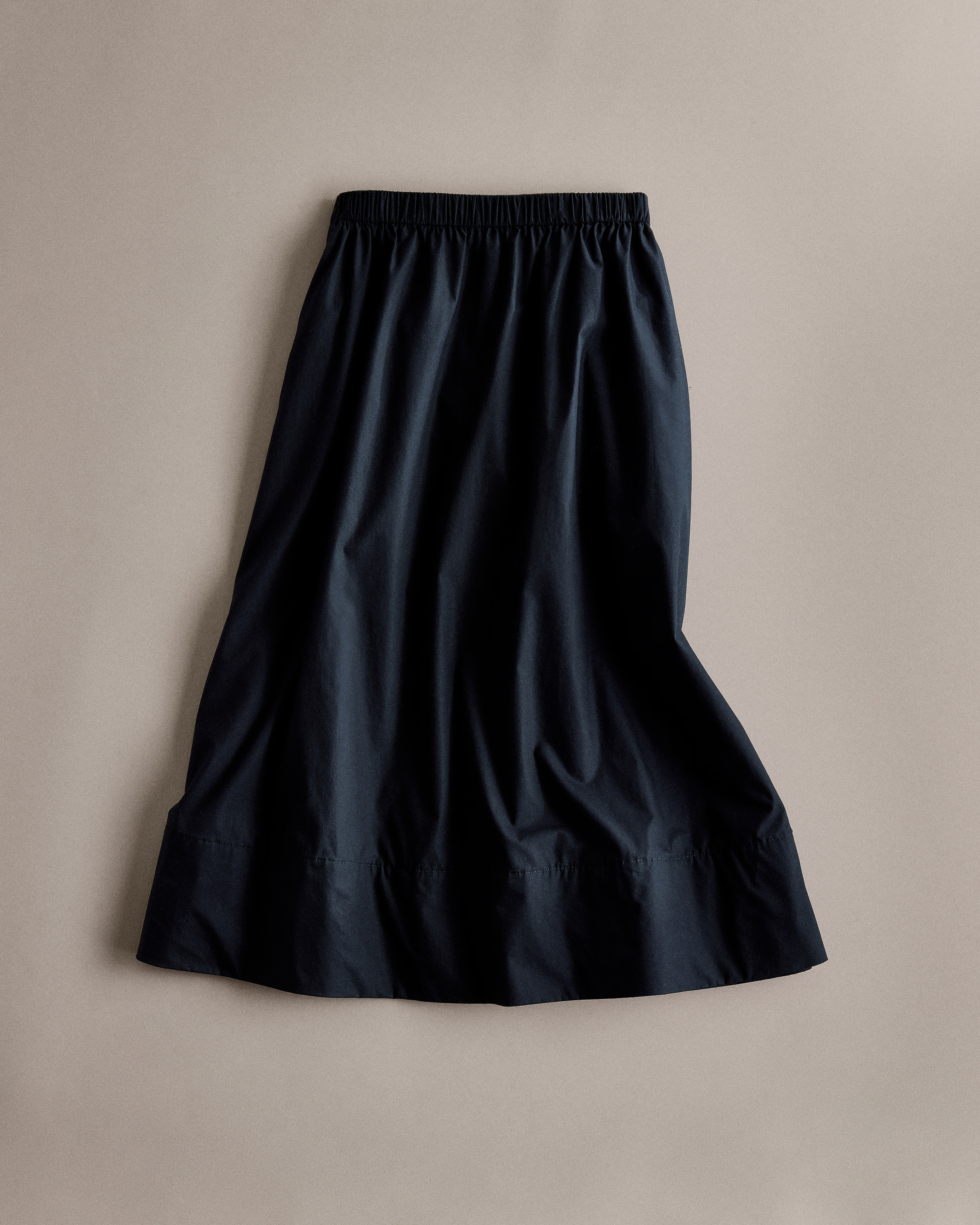 Black 100% Organic Cotton Poplin A-line Maxi Skirt
