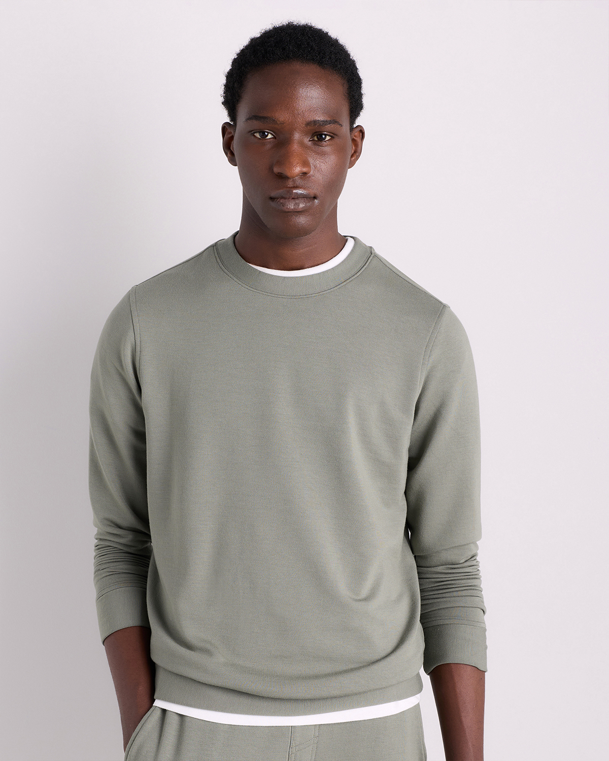 Smoked Thyme Green Supersoft Fleece Crew