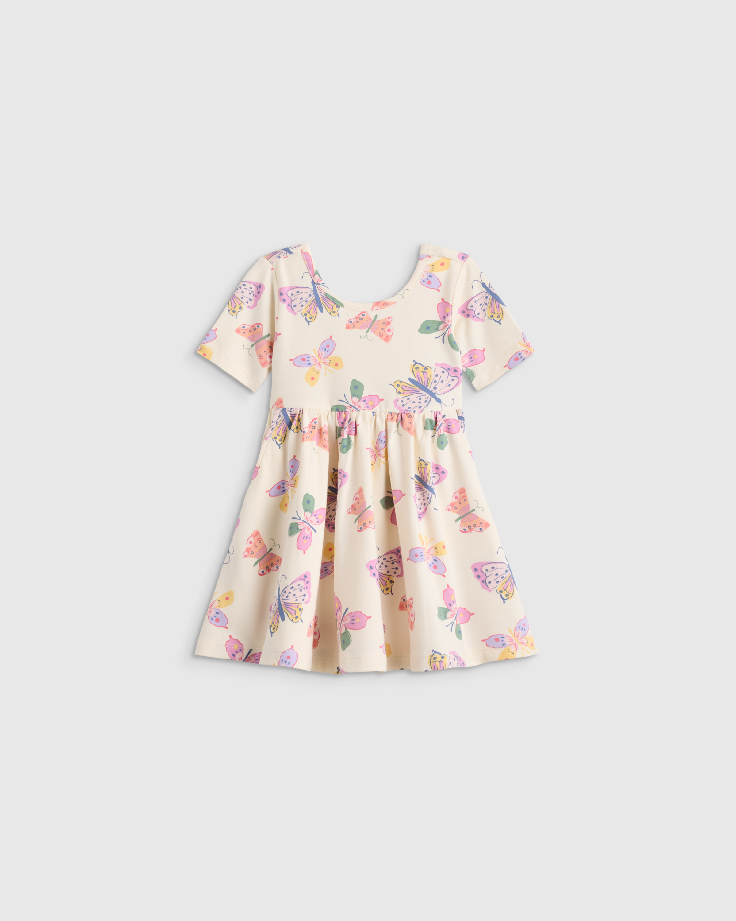 Multi Butterflies Organic Cotton Skater Dress 