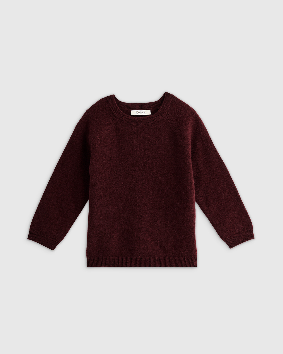 Rich Burgundy Washable Cashmere Crewneck Sweater
