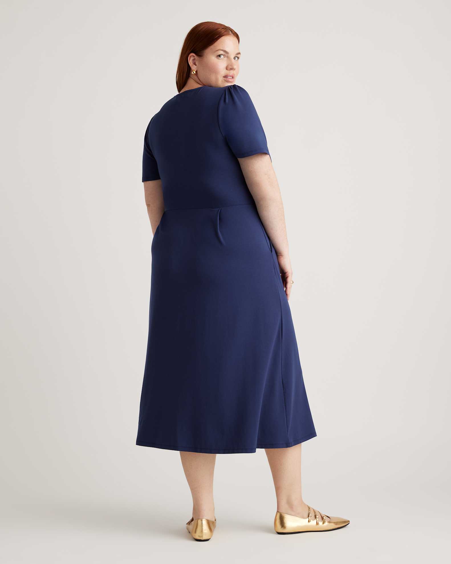 Tencel Jersey Short Sleeve Midi Dress Tencel Jersey Short Sleeve Midi Dress