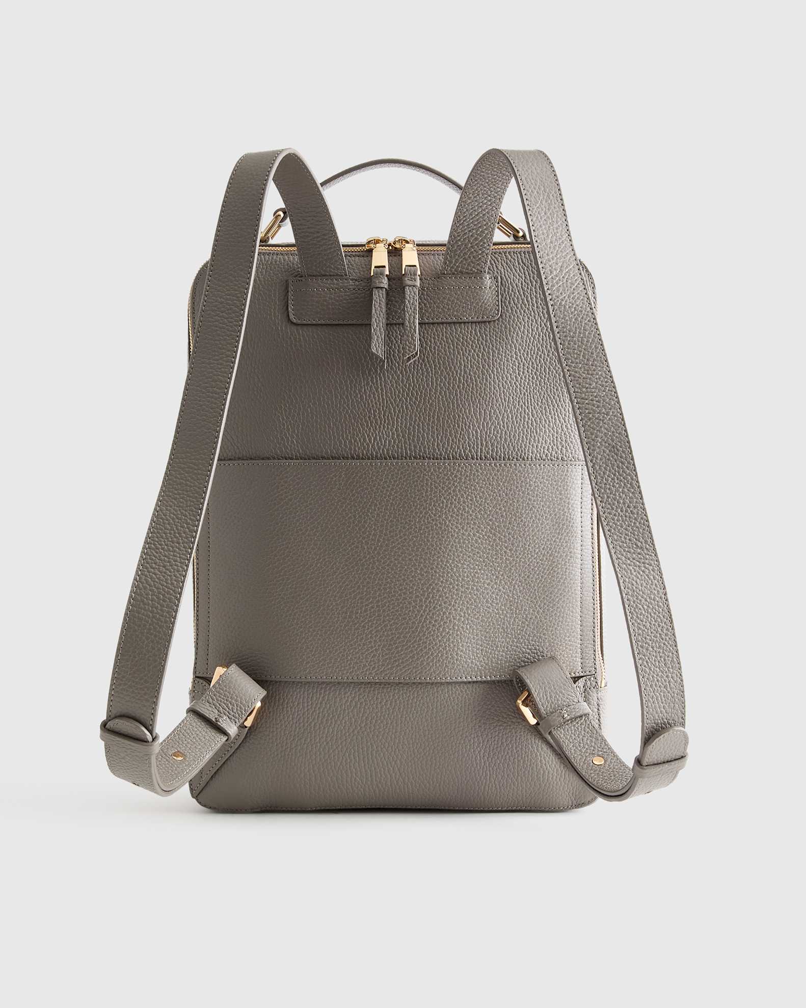 cream grey leather backpack Certificate IncludedBox Convertible Leather Backpack Coconut