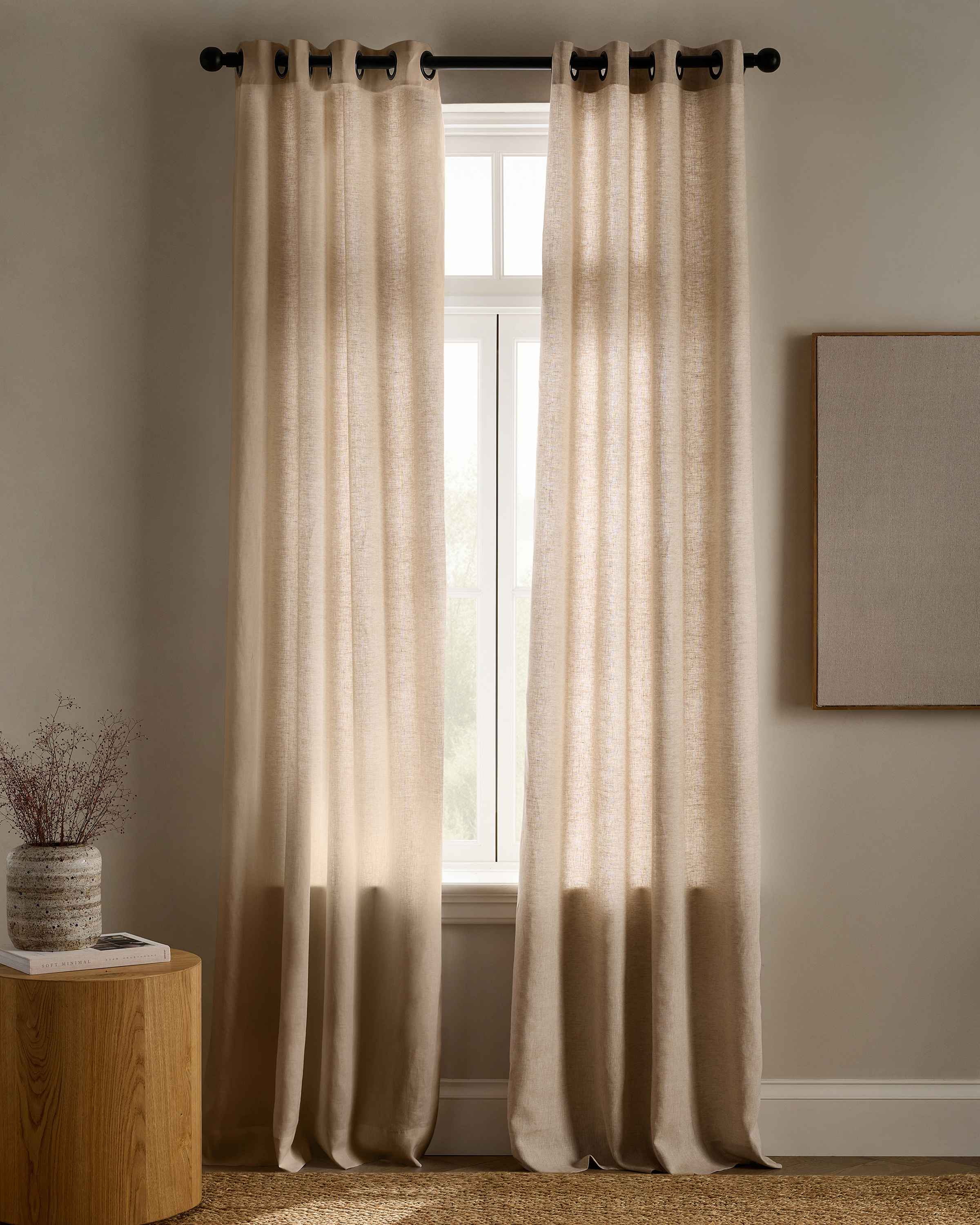 Flax European Linen Grommet Curtain