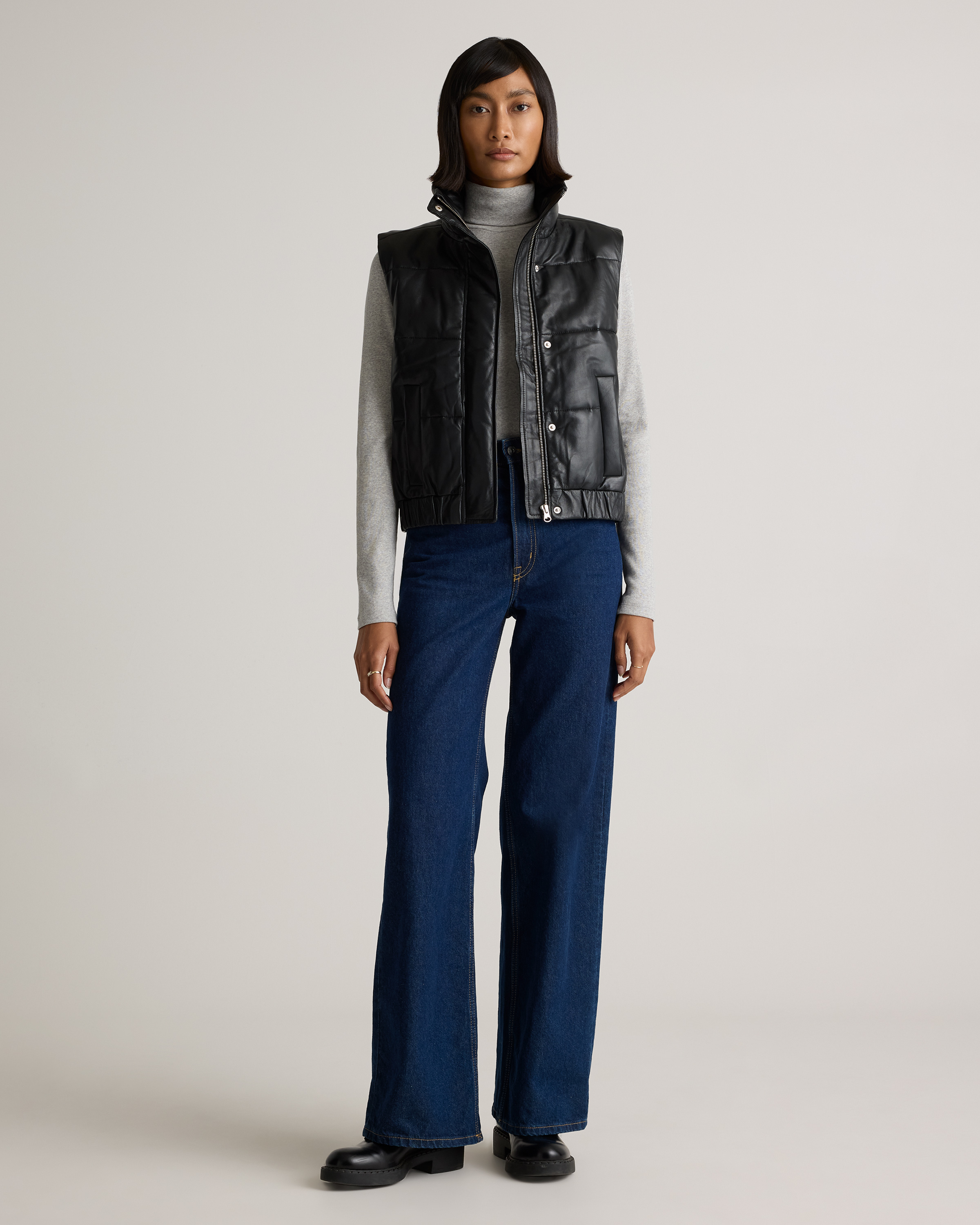 100% Leather Puffer Vest