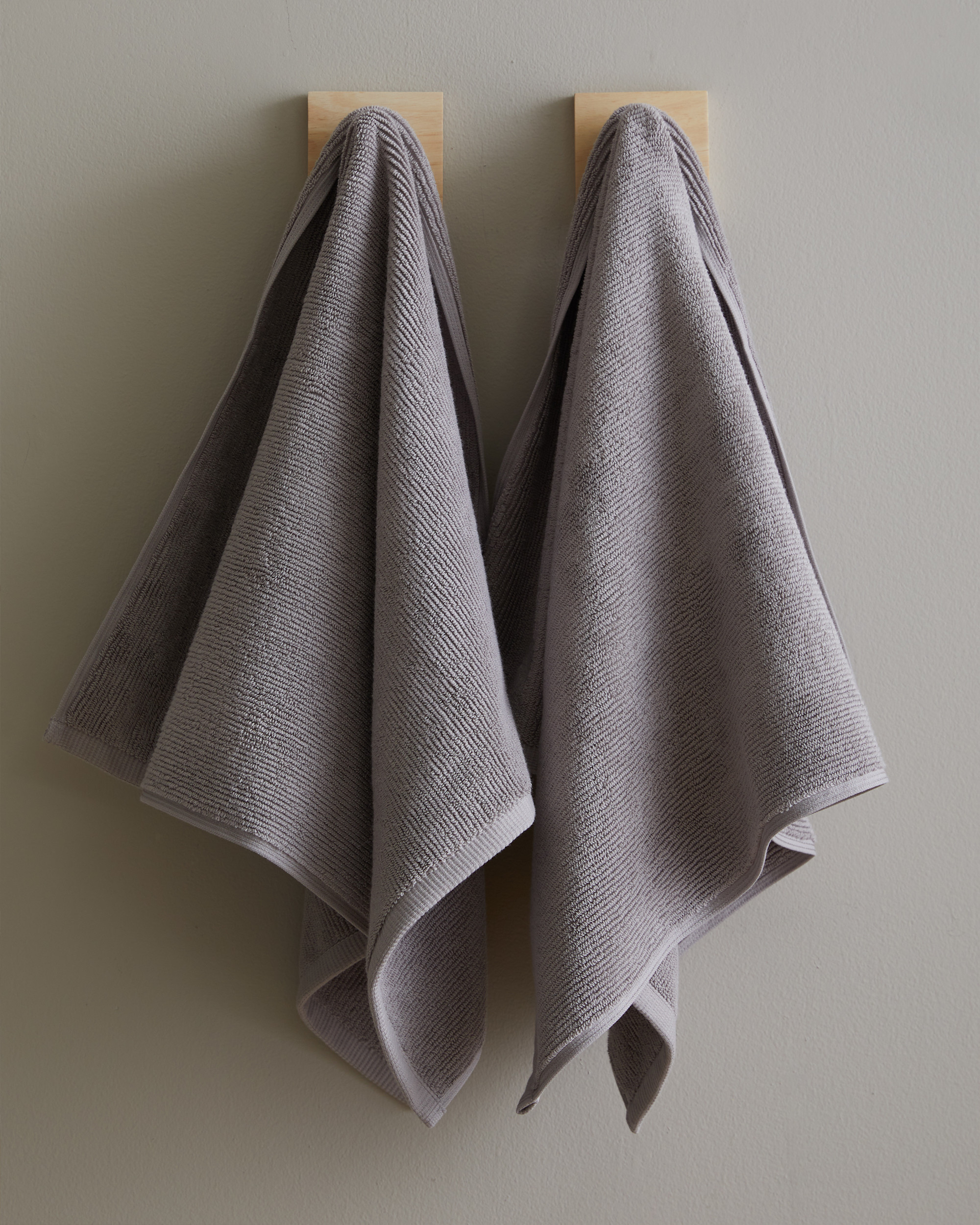 Turkish Ribbed Quick Dry Hand Towel (Set of 2) - Grey