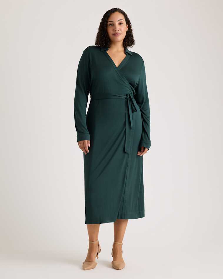 Tencel Jersey Midi Wrap Dress Tencel Jersey Midi Wrap Dress