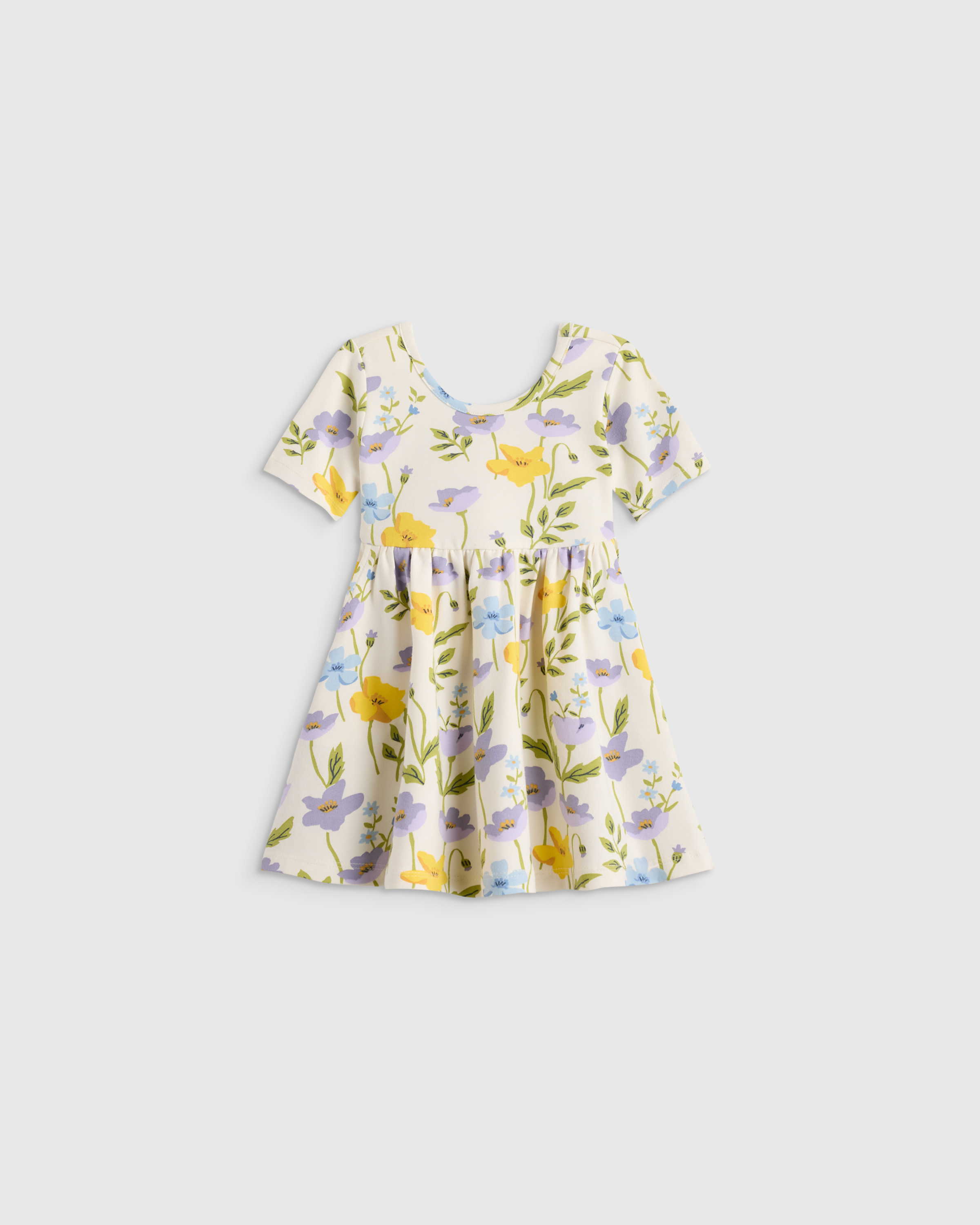 Purple Poppy Garden Organic Cotton Skater Dress 