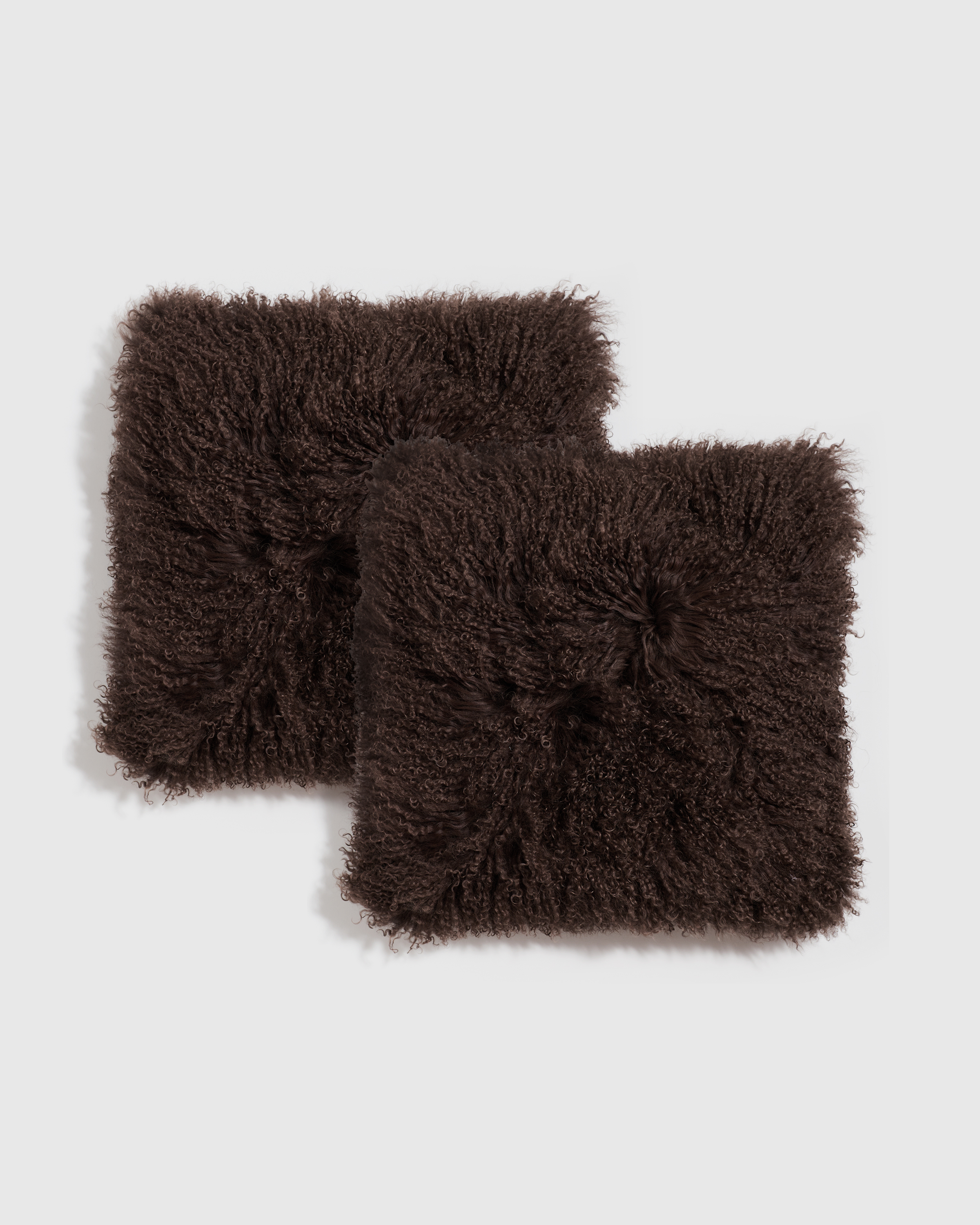 Espresso Luxe Mongolian Lamb Pillow Cover (Set of 2)