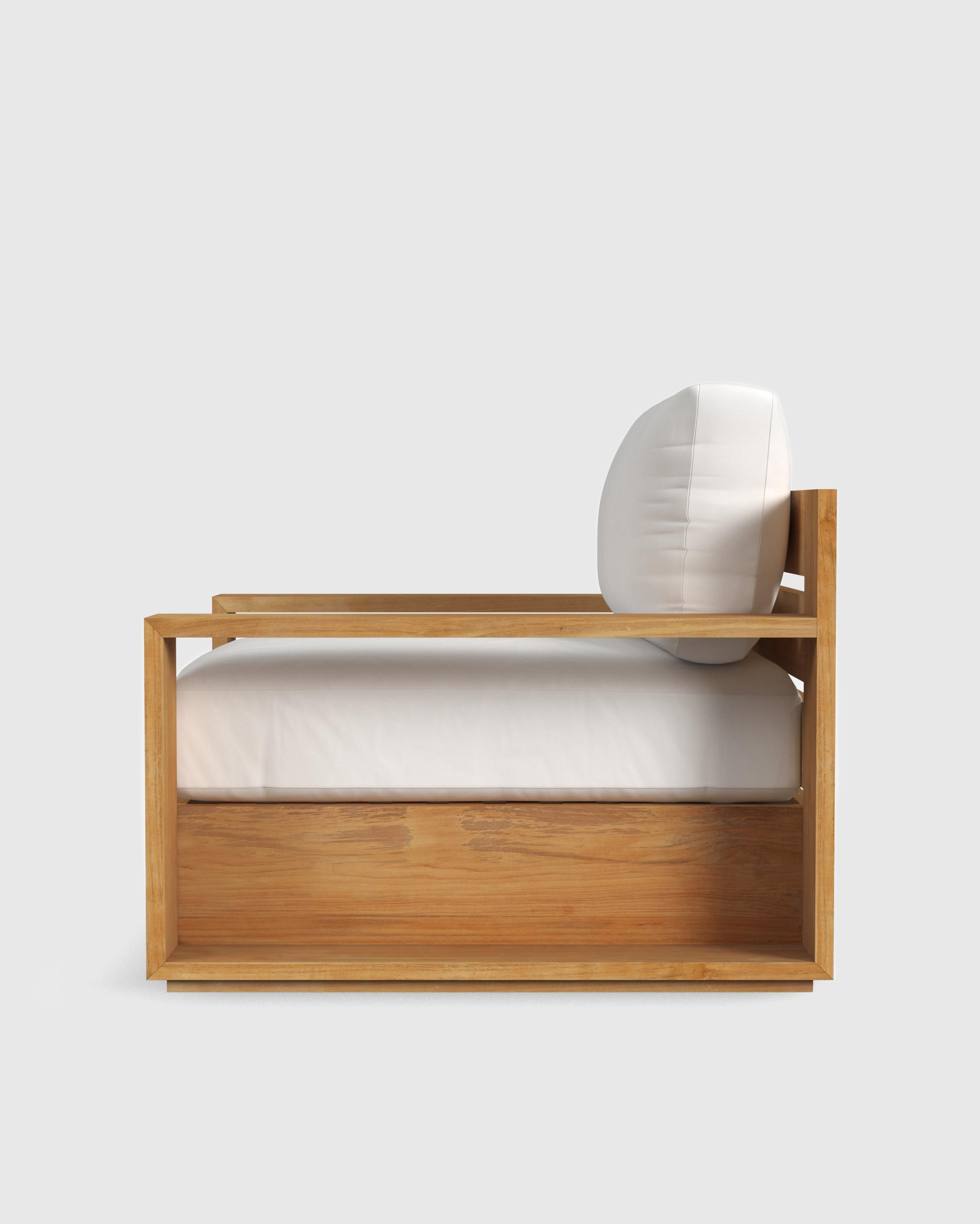 Solid Teak Outdoor Swivel Lounge Chair - Thumbnail 5