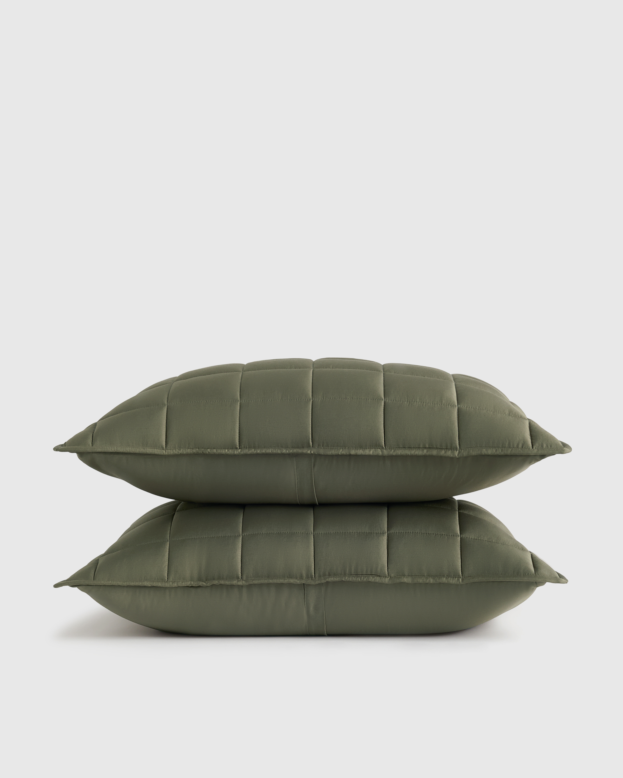 Dusty Olive Bamboo Box Quilted Sham Set
