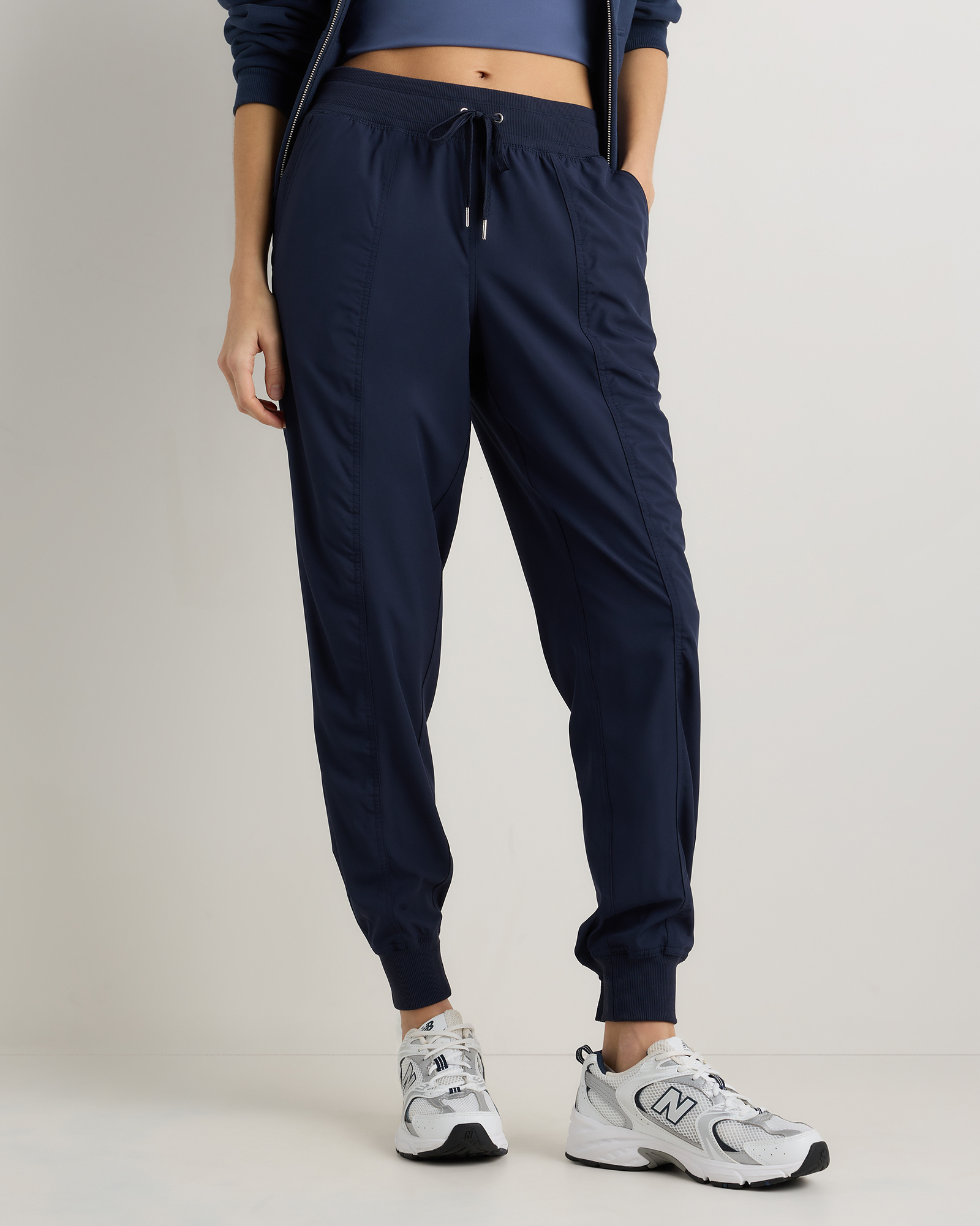 Deep Navy Performance Tech Mid-Rise Joggers