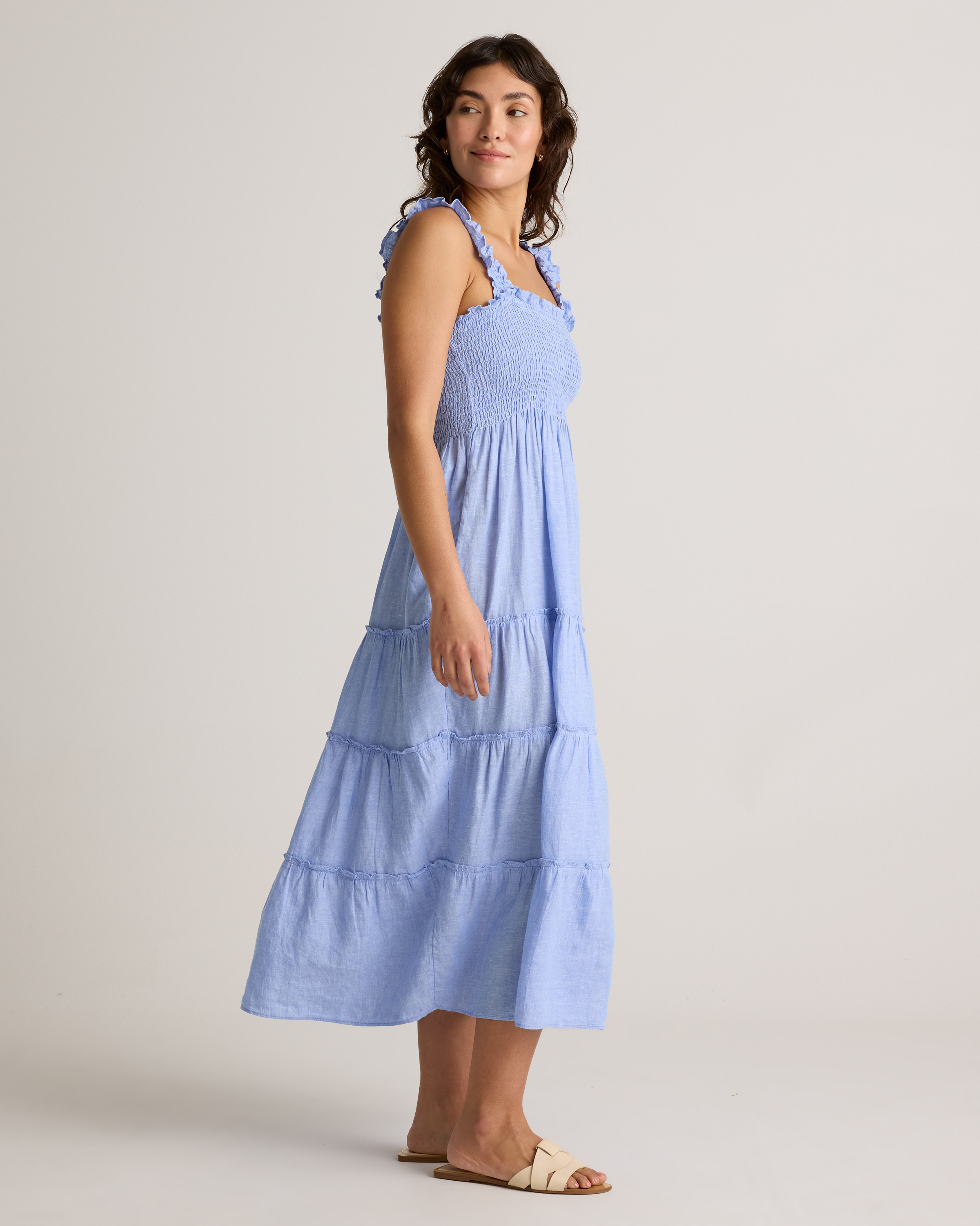 french blue long dress Ladivine 7449 Elegant Satin A-line Formal Gown French Navy / 10 main image 1