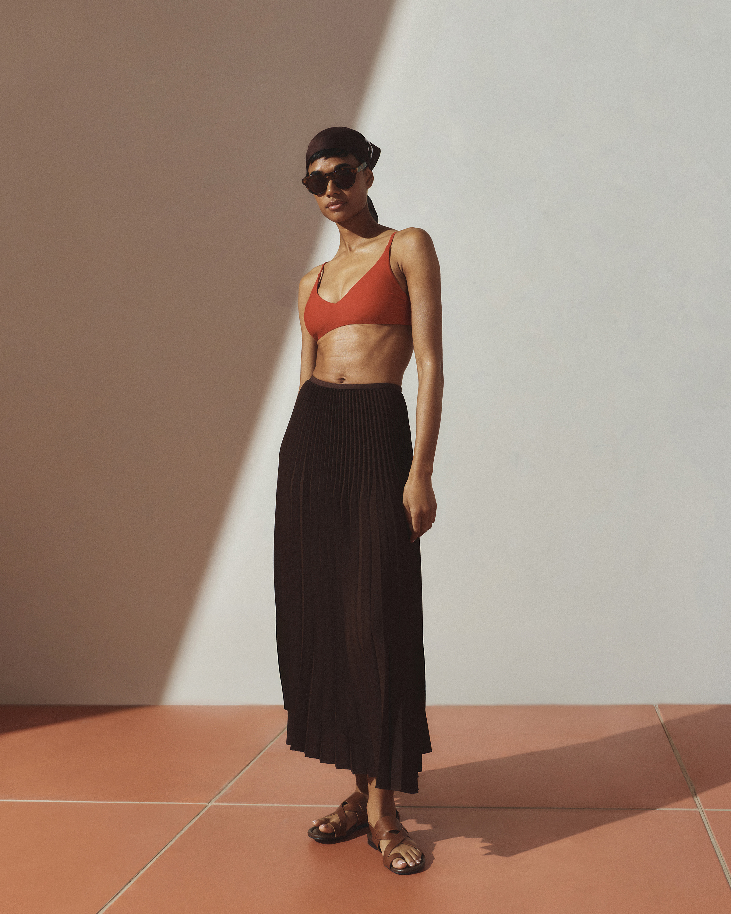 Pleated Matte Midi Skirt | Quince Canada