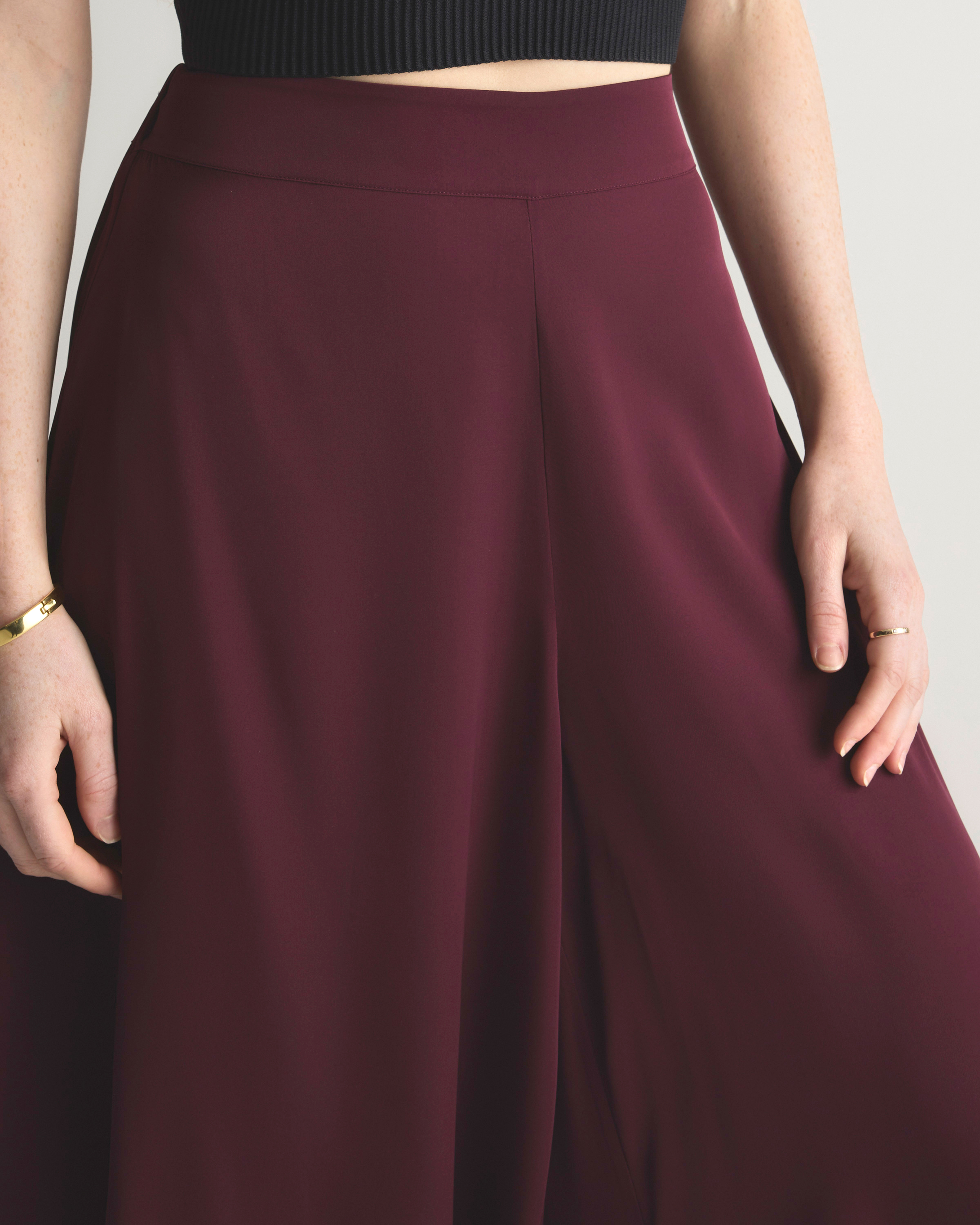 Washable Stretch Silk Palazzo Pants