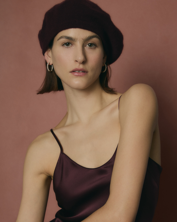 Black Mongolian Cashmere Beret