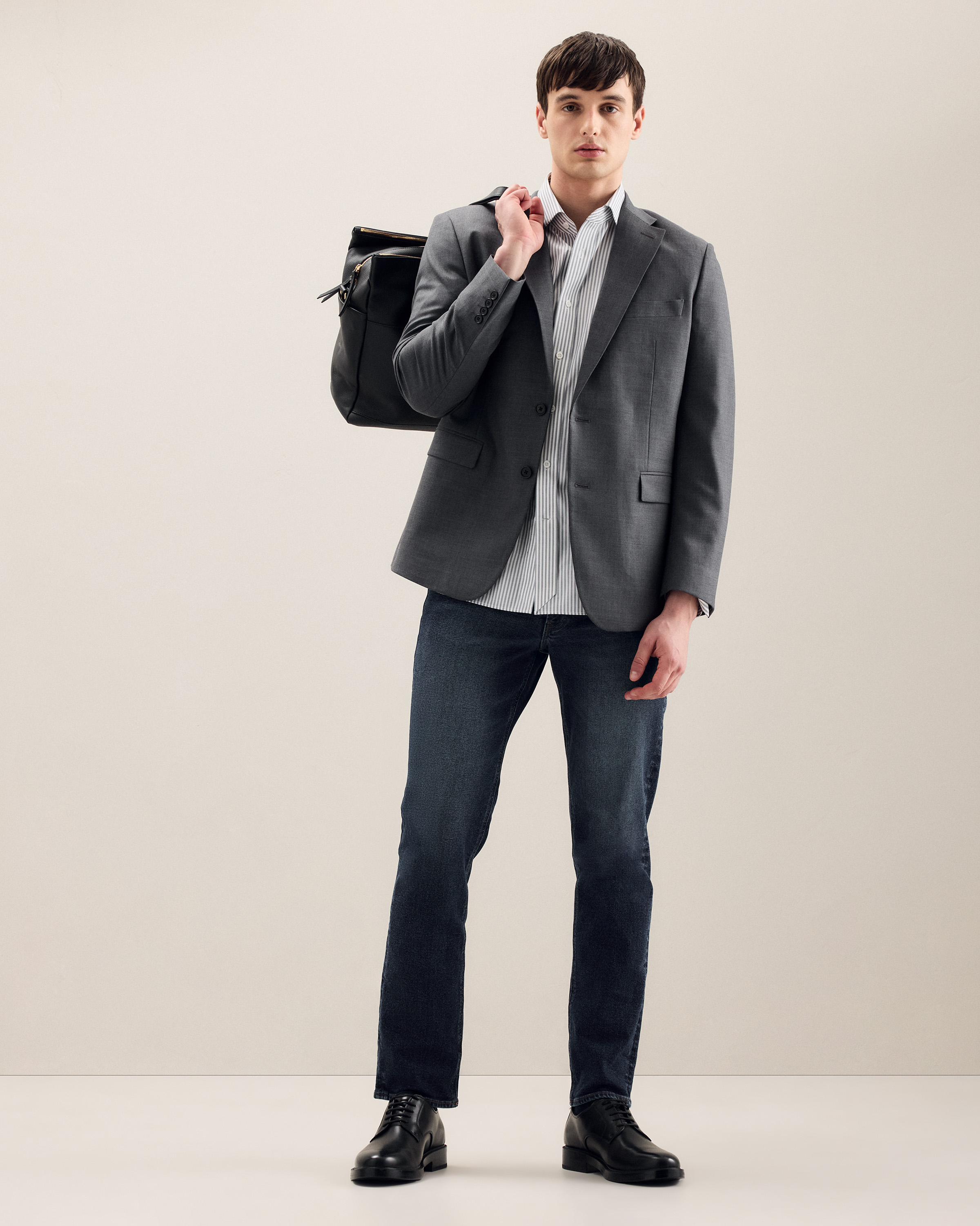 Charcoal Stretch Wool Blazer