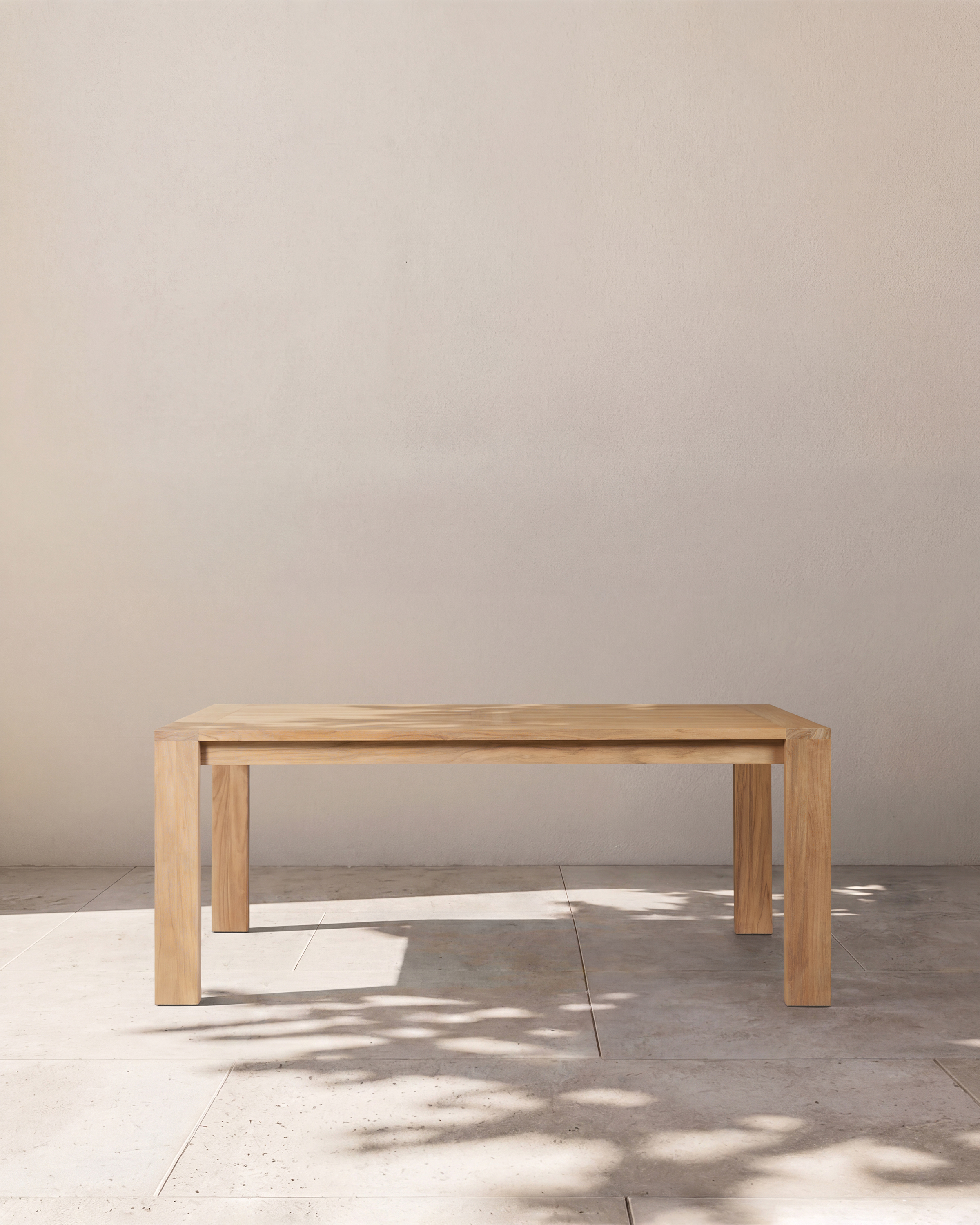 Natural Teak Linear Solid Teak Outdoor Dining Table