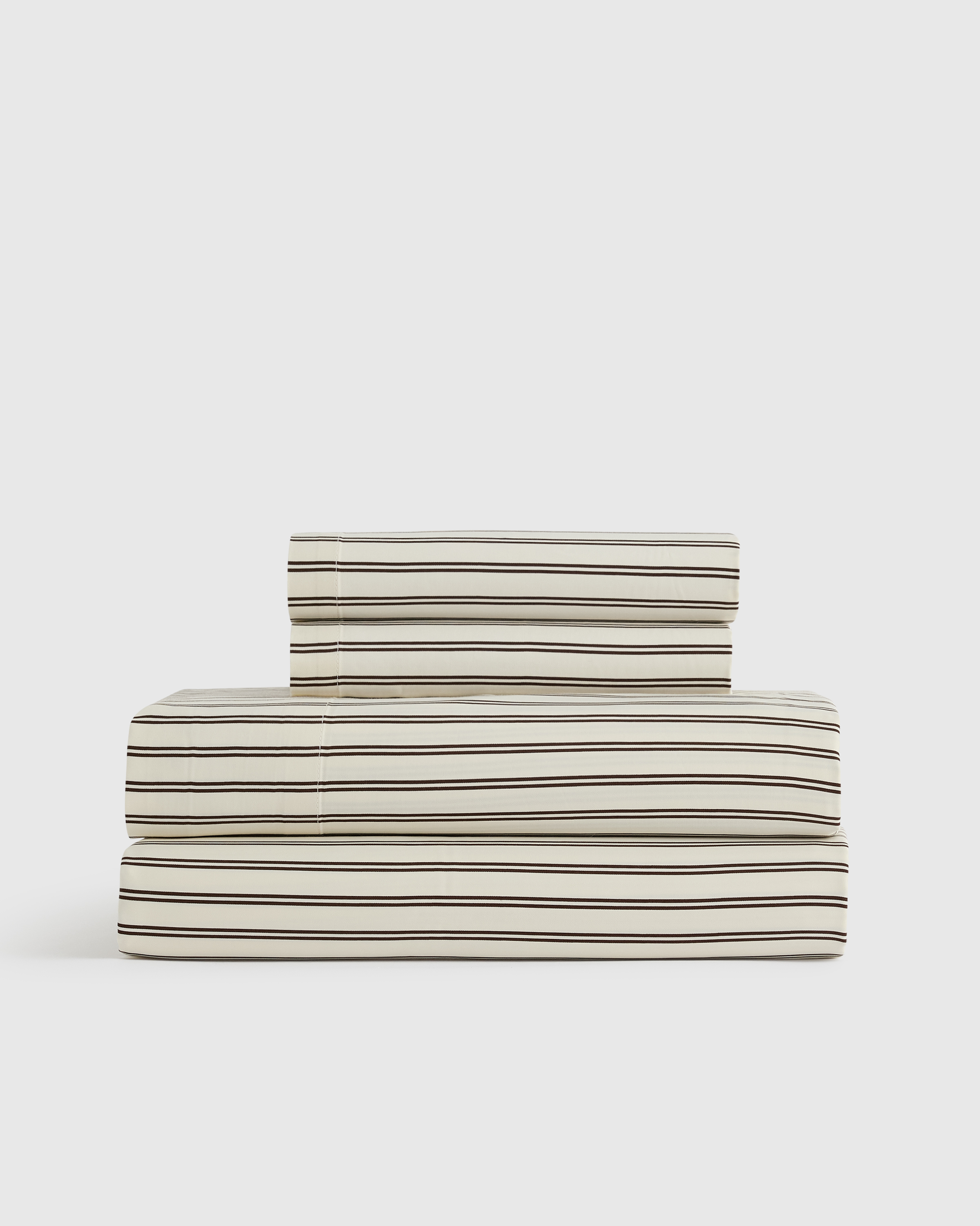 Double Stripe Espresso Bamboo Stripe Sheet Set